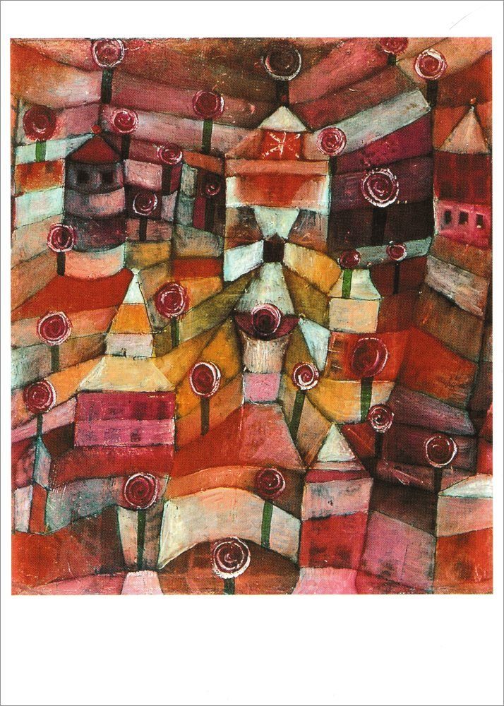 Postkarte Kunstkarte Paul Klee "Rosengarten"
