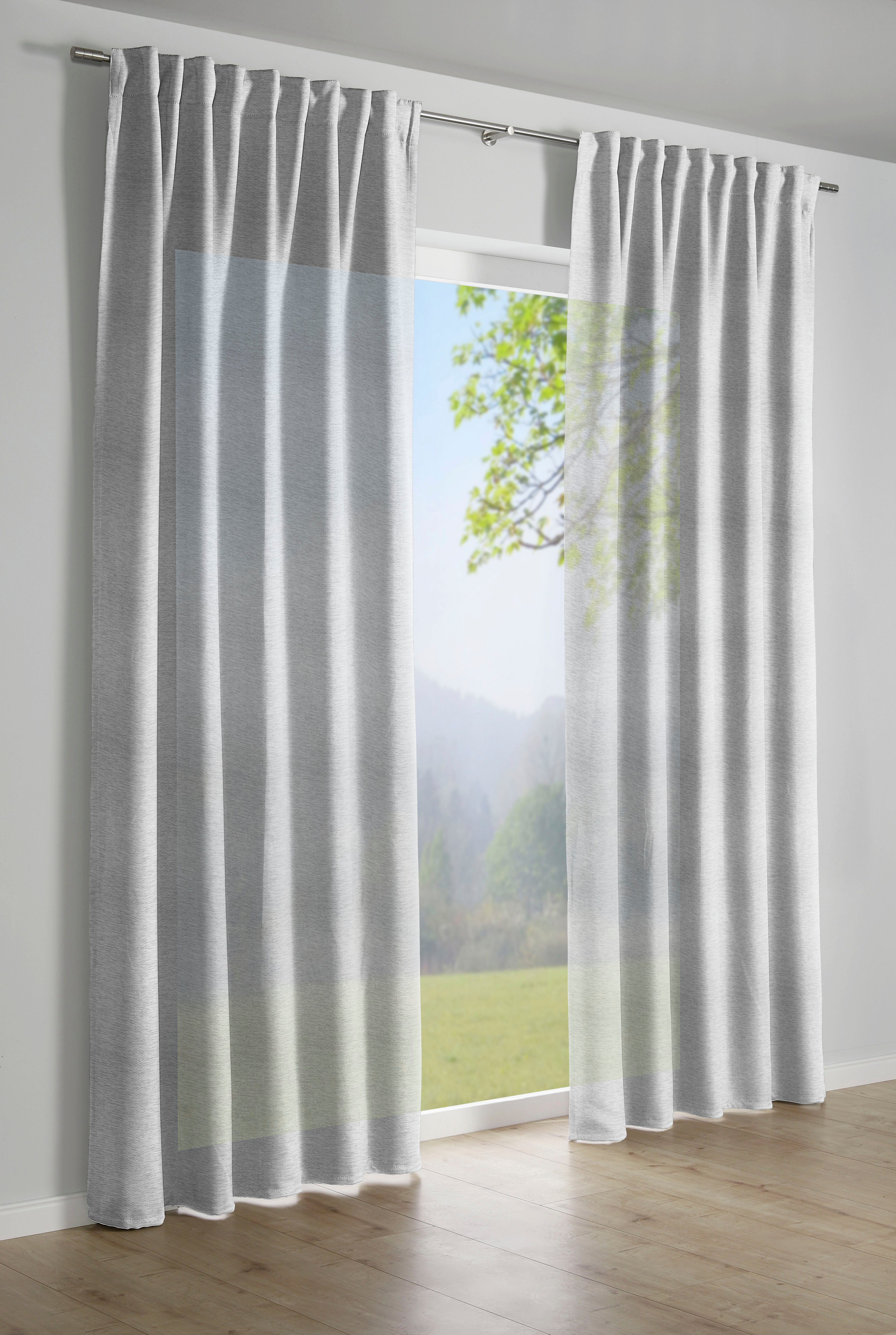 GARDINIA Vorhang Jaquard-Voile (1 St), verdeckte Schlaufen, transparent, Stoff Jaquard-Voile