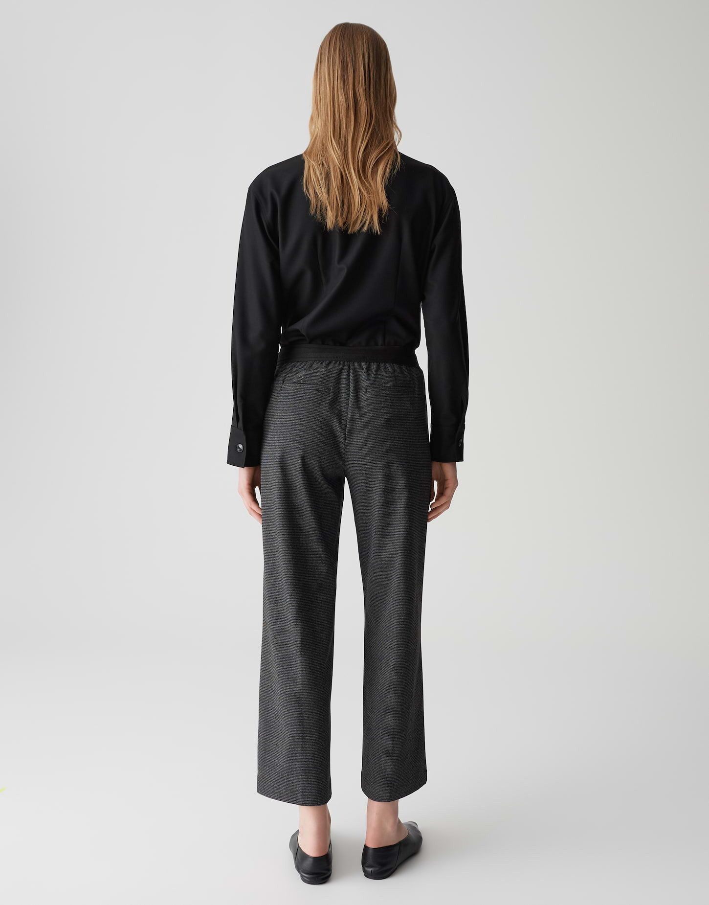OPUS PANTS Culotte MERRI FUNK aus nachhaltigem Viskosemix Cropped, Pepita, elastischer Gummibund