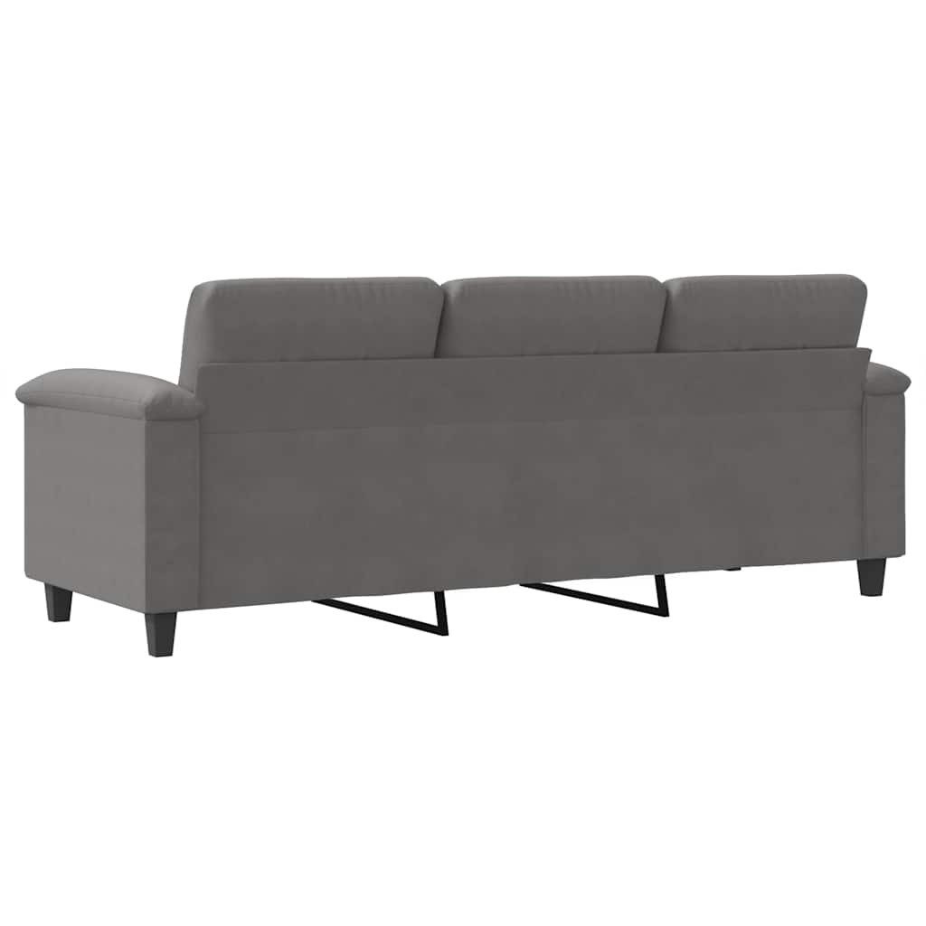 vidaXL Sofa 3-Sitzer-Sofa Dunkelgrau 180 cm Mikrofasergewebe, 1 Teile – Bild 5 von 5