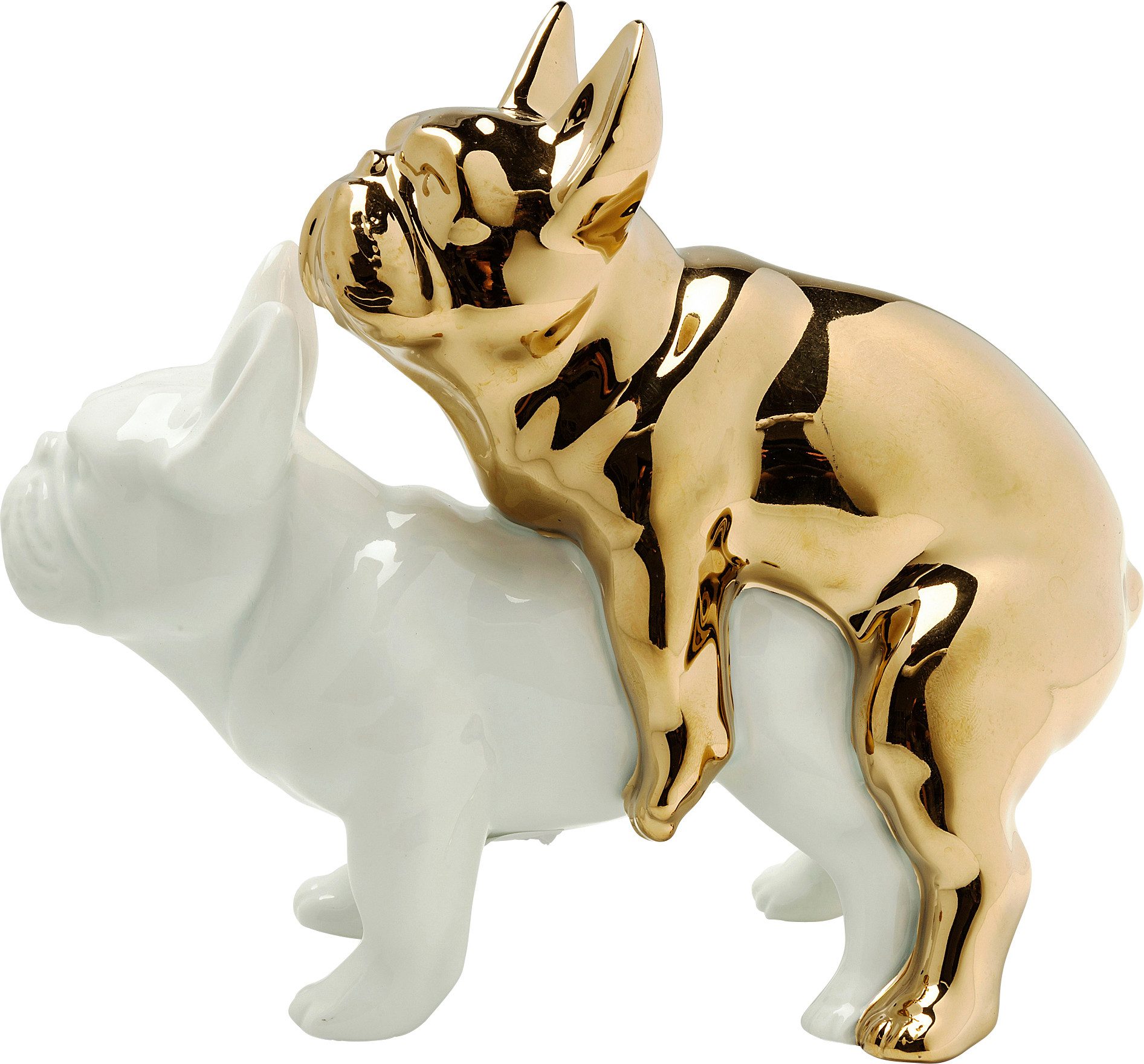 Kare Design Dekofigur Deko Figur Love Dogs Gold – Bild 4 von 5