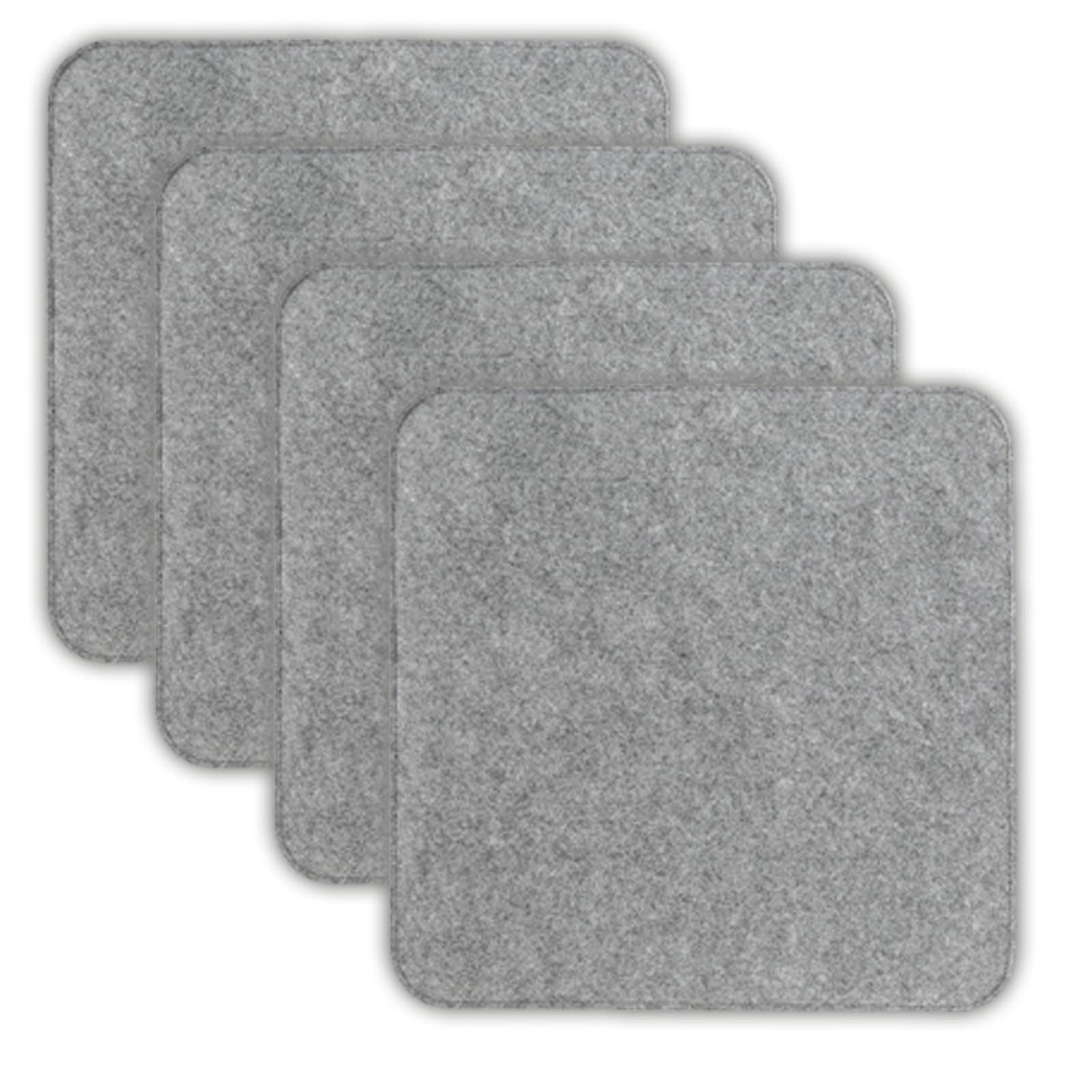 VOSSBACH Sitzkissen Stuhlkissen Set Sitzauflage Filzkissen, Filz Eckig 35 x 35 cm mit Antirutschnoppen