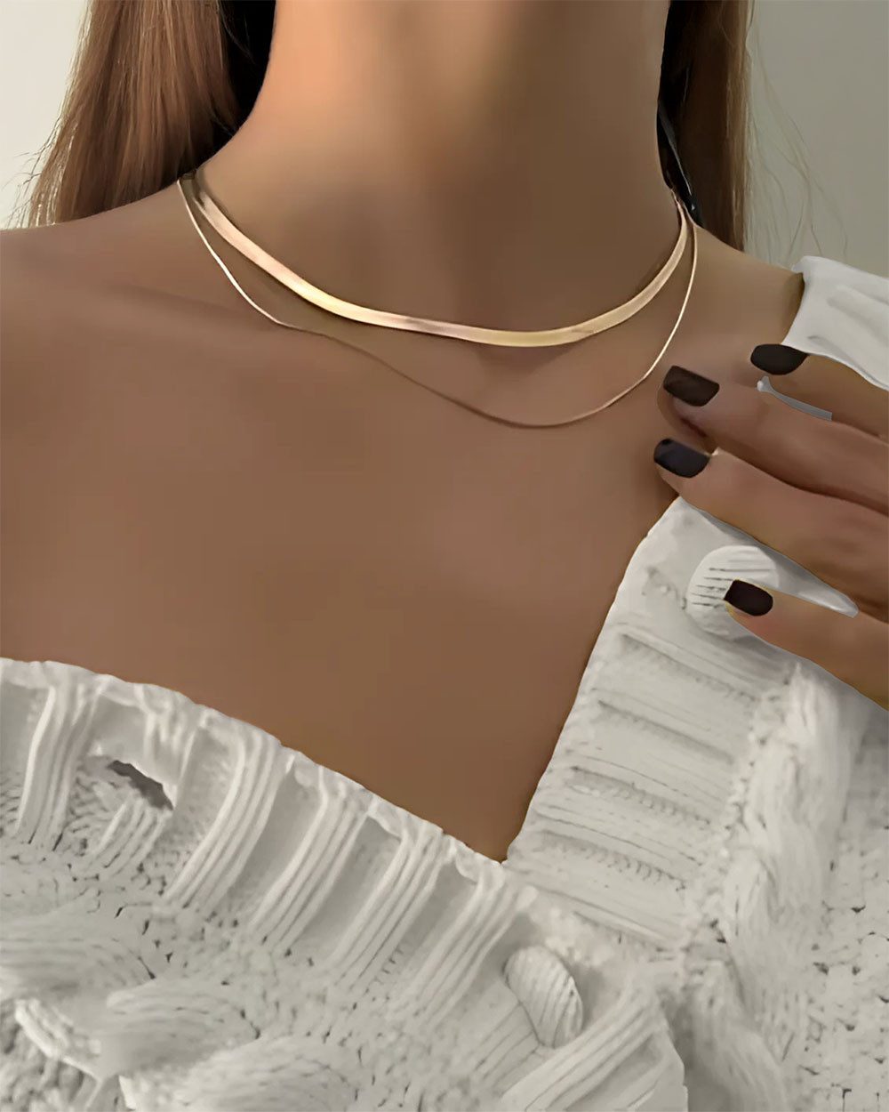 DANIEL CLIFFORD Schlangenkette 'Janine' Damen Halskette Silber 925 18 Karat vergoldet Snake (inkl. Verpackung), größenverstellbare Schlangenkette perfekt für den Layering-Look
