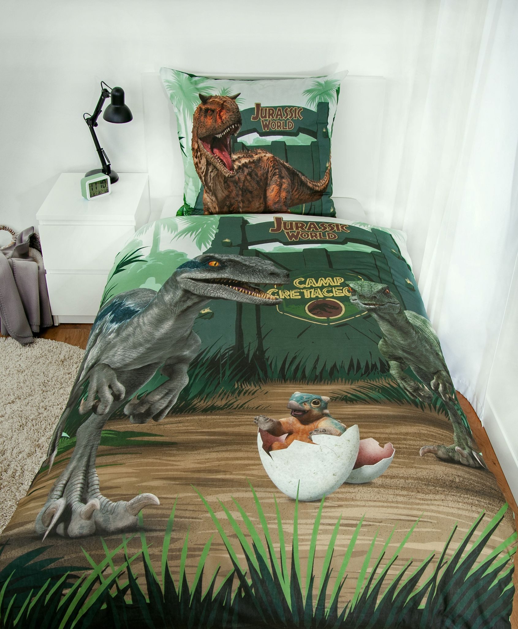 Herding Jugendbettwäsche 135x200cm Jurassic World Camp günstig online kaufen