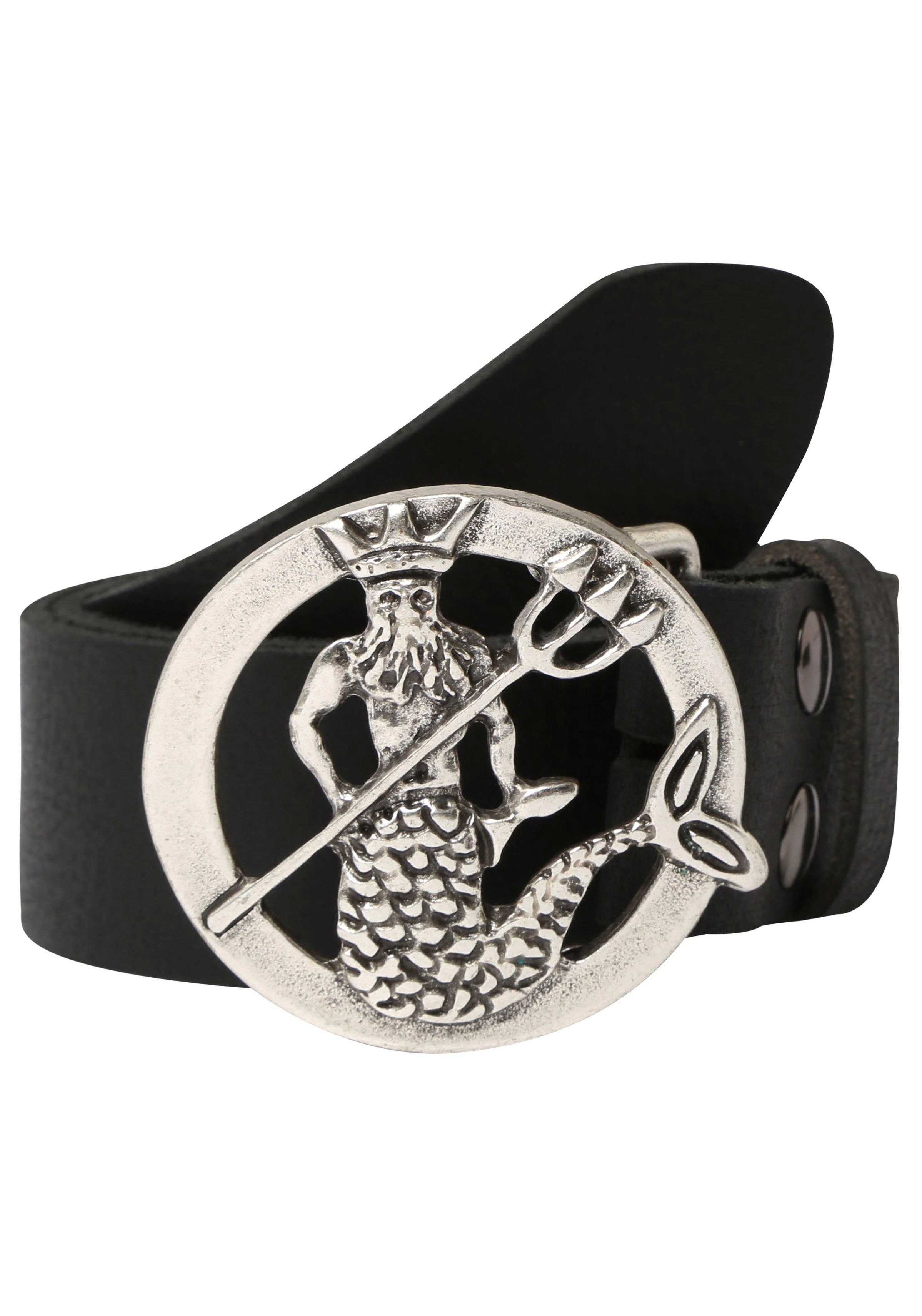 Rettungsring Gürtel Ledergürtel mit austauschbarer Schließe »Neptun Rund Silber«