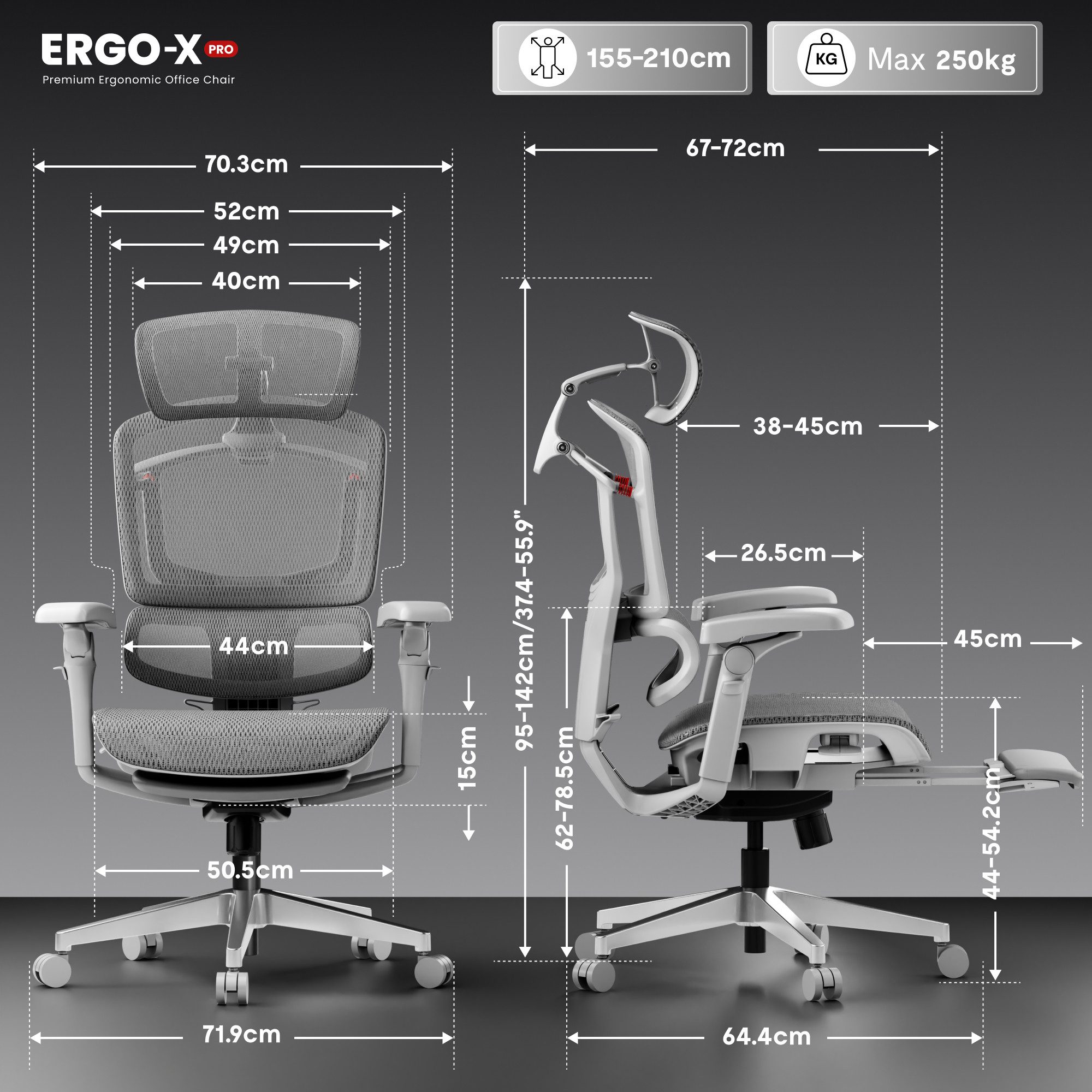 FLEXISPOT Drehstuhl ErgoX Pro Ergonomischer Bürostuhl mit 12-stufiger Höhen günstig online kaufen