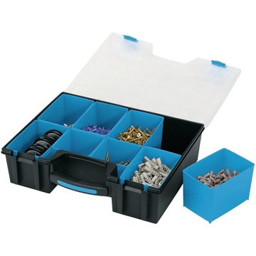 Draper Tools Werkzeugbox Sortimentskasten mit 8 Fächern 41,5×33×11 cm Schwarz