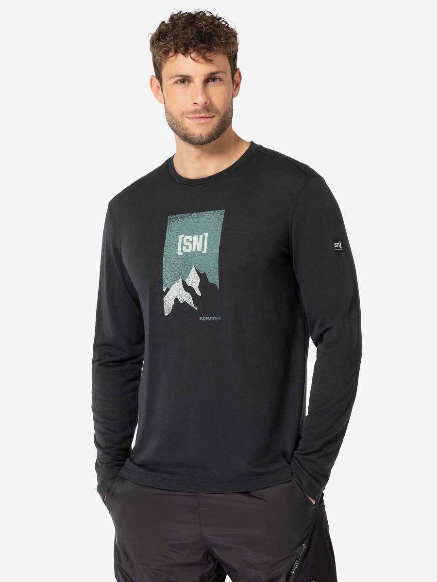 SUPER.NATURAL Langarmshirt für Herren, Merino 2 günstig online kaufen