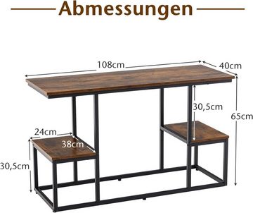 KOMFOTTEU TV-Regal, Konsolentisch bis zu 50 Zoll, 108 x 40 x 65 cm