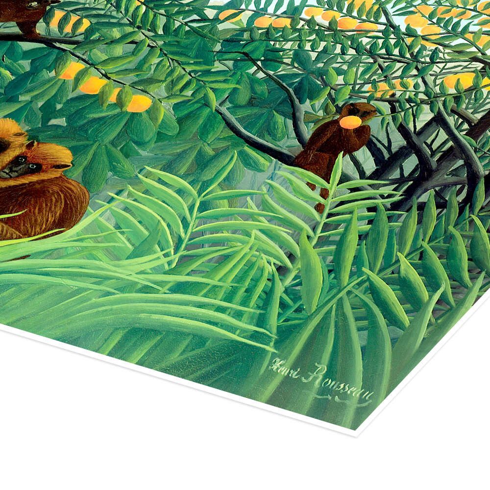 Posterlounge Wandbild Affen im Urwald, Henri Rousseau, erhältlich als Poster, Leinwandbild, Wandsticker oder Acrylglasbild