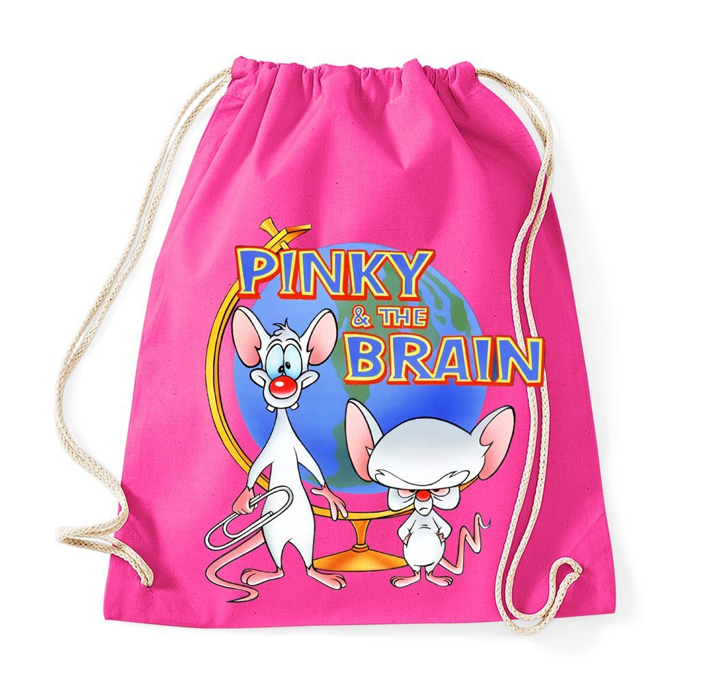 Blondie & Brownie Turnbeutel aus Baumwolle Pinky and the Brain Comic Cartoon Weltherrschaft