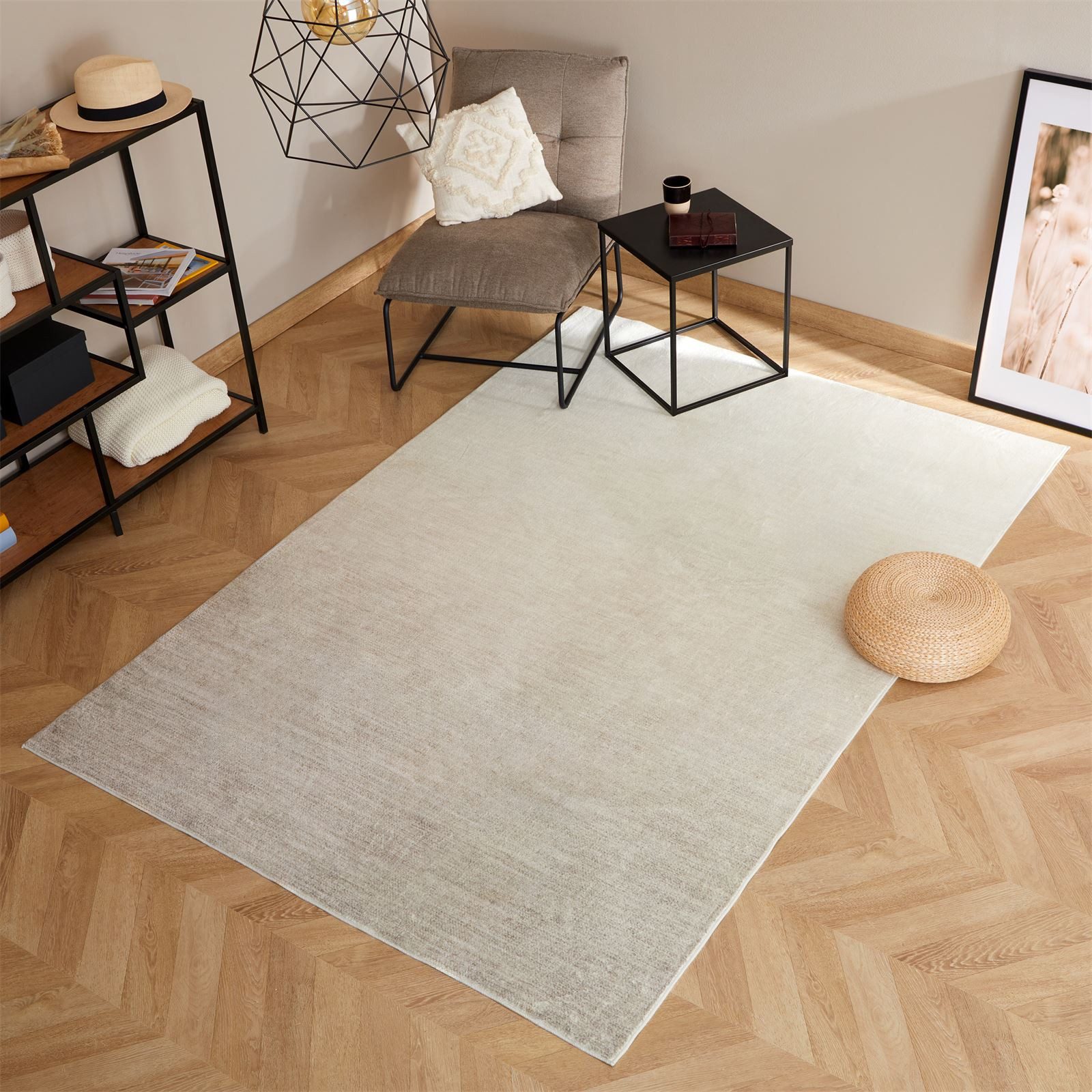 IDIMEX Teppich OMBRE, Wohnzimmerteppich 160x230cm Kurzflor, waschbar mit Om günstig online kaufen