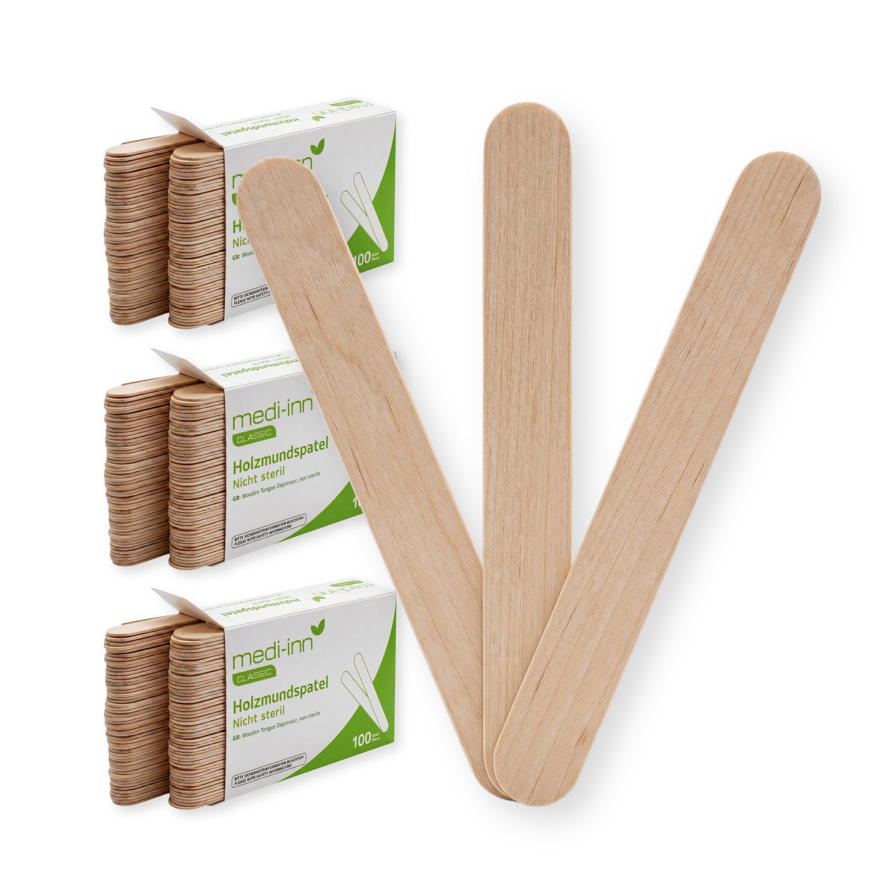 Medi-Inn CLASSIC Mundpflegecenter Mundspatel aus Holz, Holzspatel, unsteril, 500-tlg.