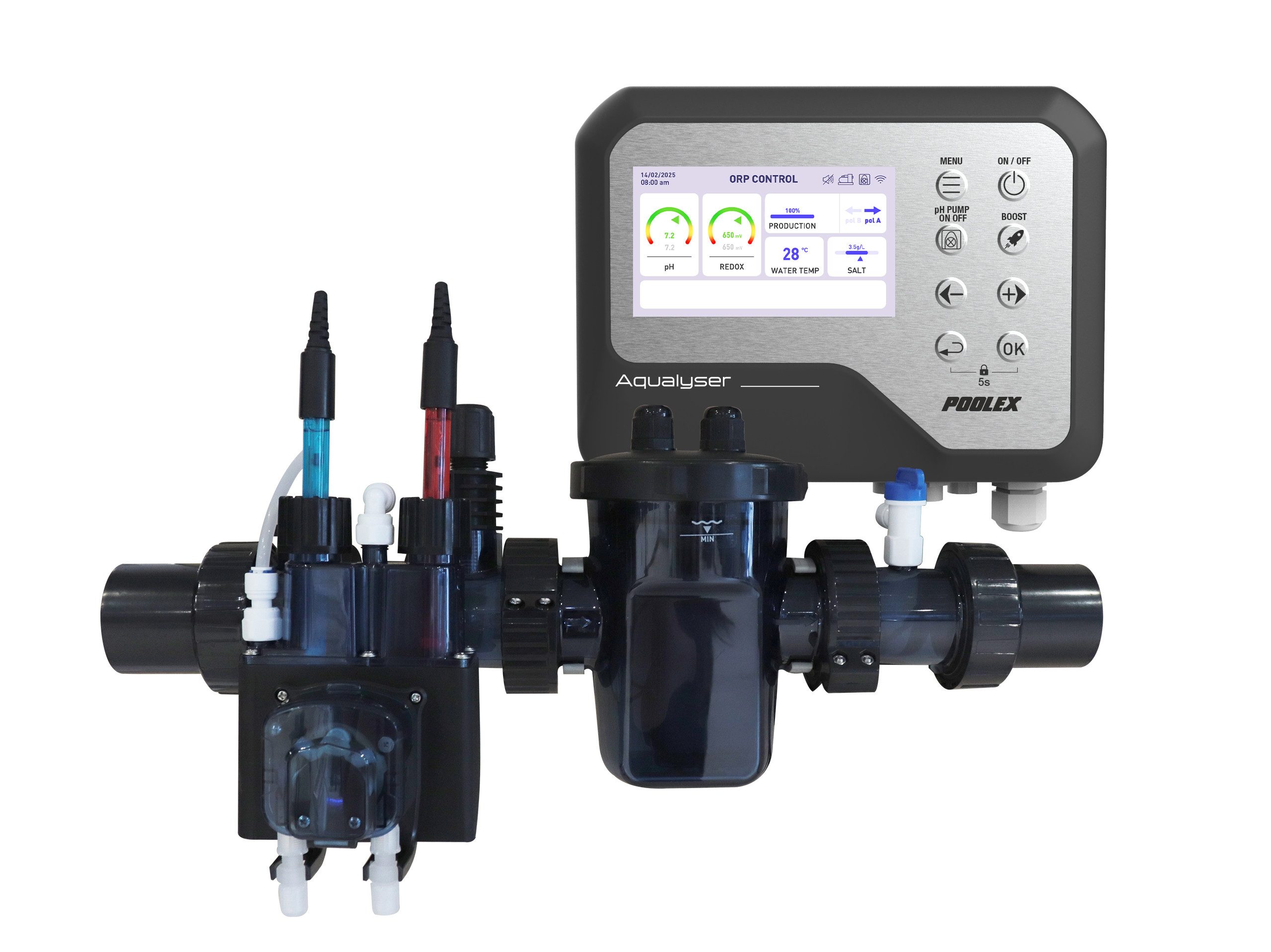 Poolstar Salzwassersystem Poolex Pool Salzelektrolyse+ pH Dosieranlage Aqualyser Flex