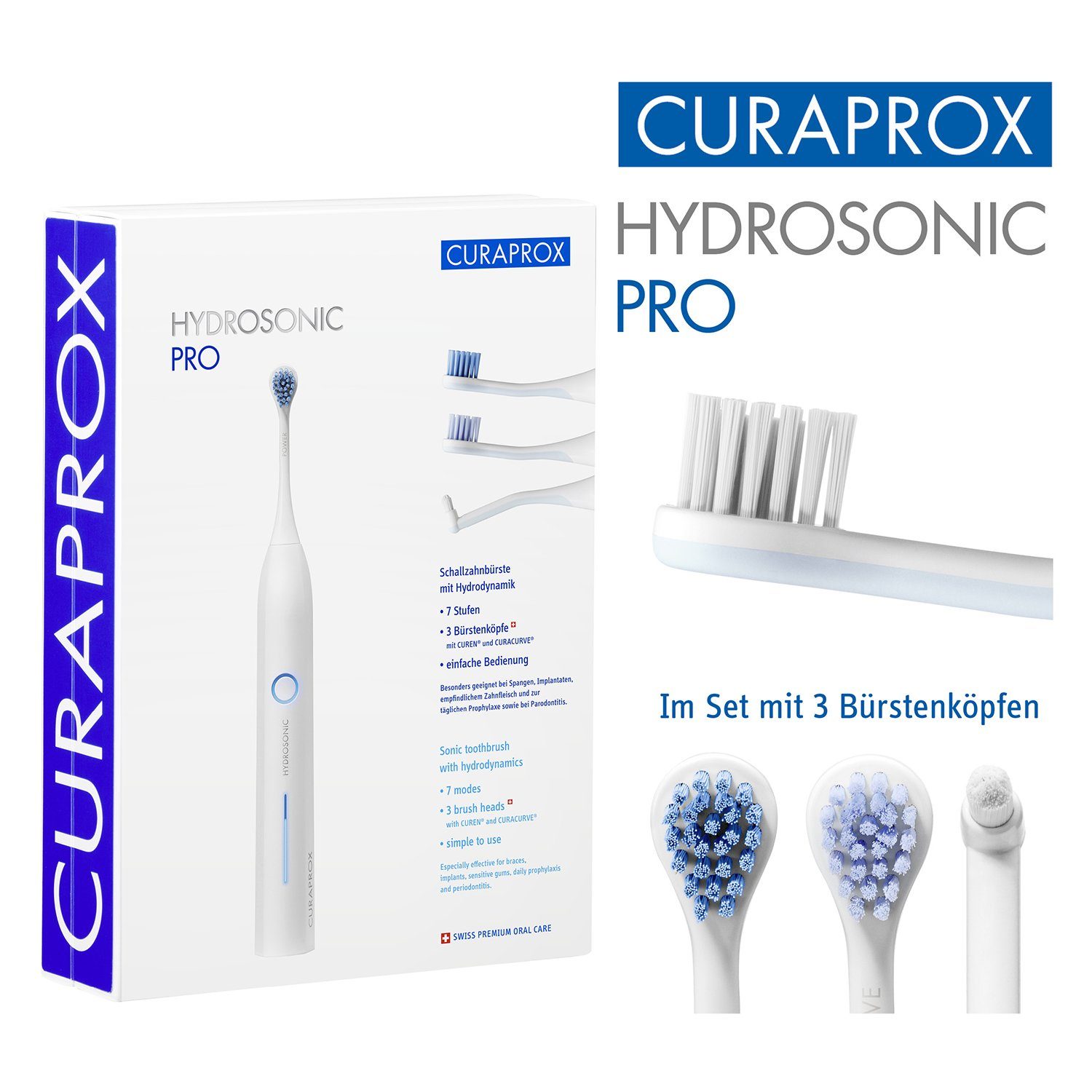 CURAPROX Elektrische Zahnbürste Hydrosonic Pro Schallzahnbürste