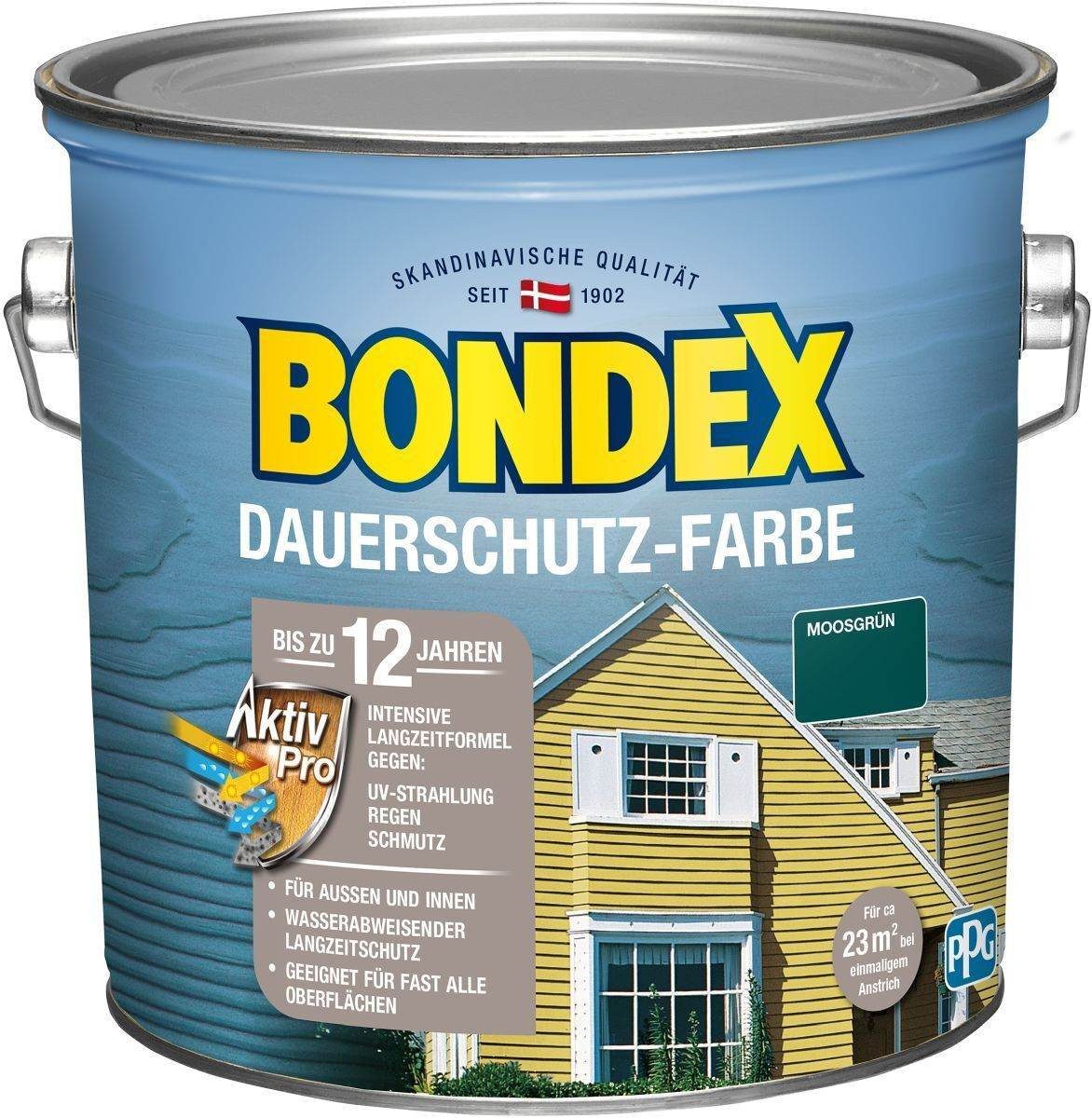 Bondex Wetterschutzfarbe BONDEX Dauerschutz Farbe Außen Holzfarbe, Hochdeckend, Wetterschutz, M