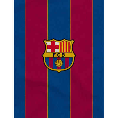 Wohndecke FC Barcelona Fußball 130 x 170 weich und kuschelig Coral Fleecedecke, BERONAGE
