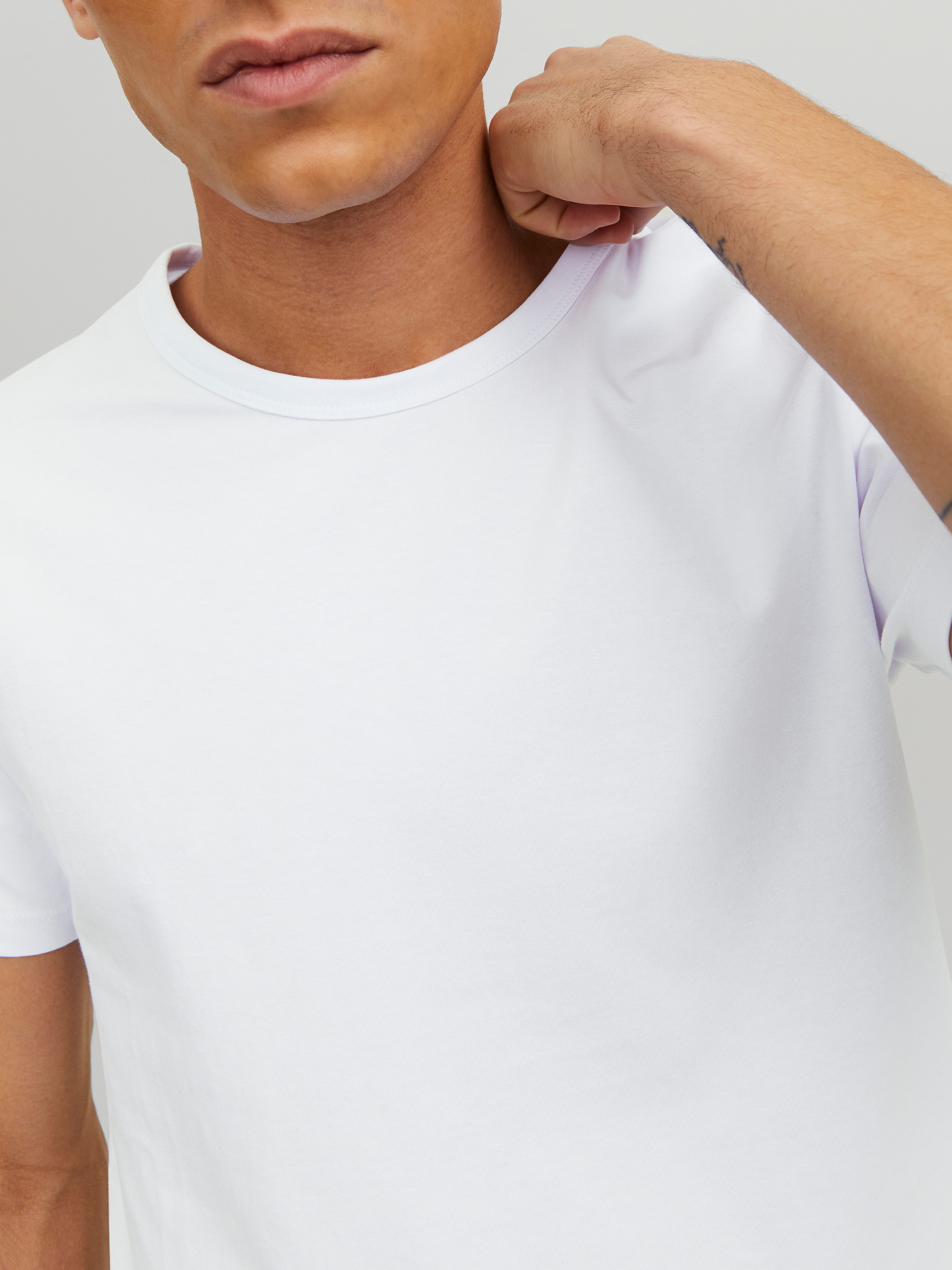 Jack & Jones T-Shirt JJEBASIC mit schmaler Passform für jeden Tag unifarben, modisch, schmal, Baumwollmischung, Rundhals