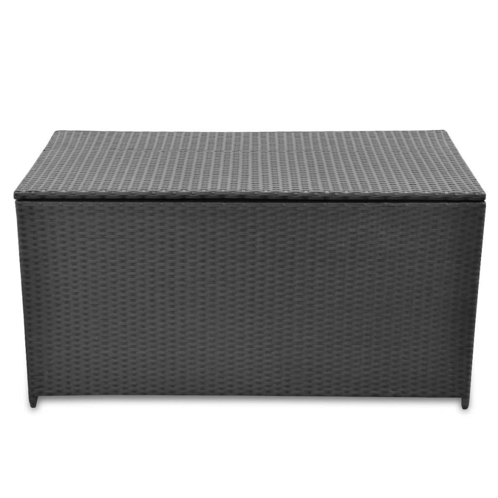 Schwarz 120x50x60 cm furnicato Poly Rattan Gartenbox