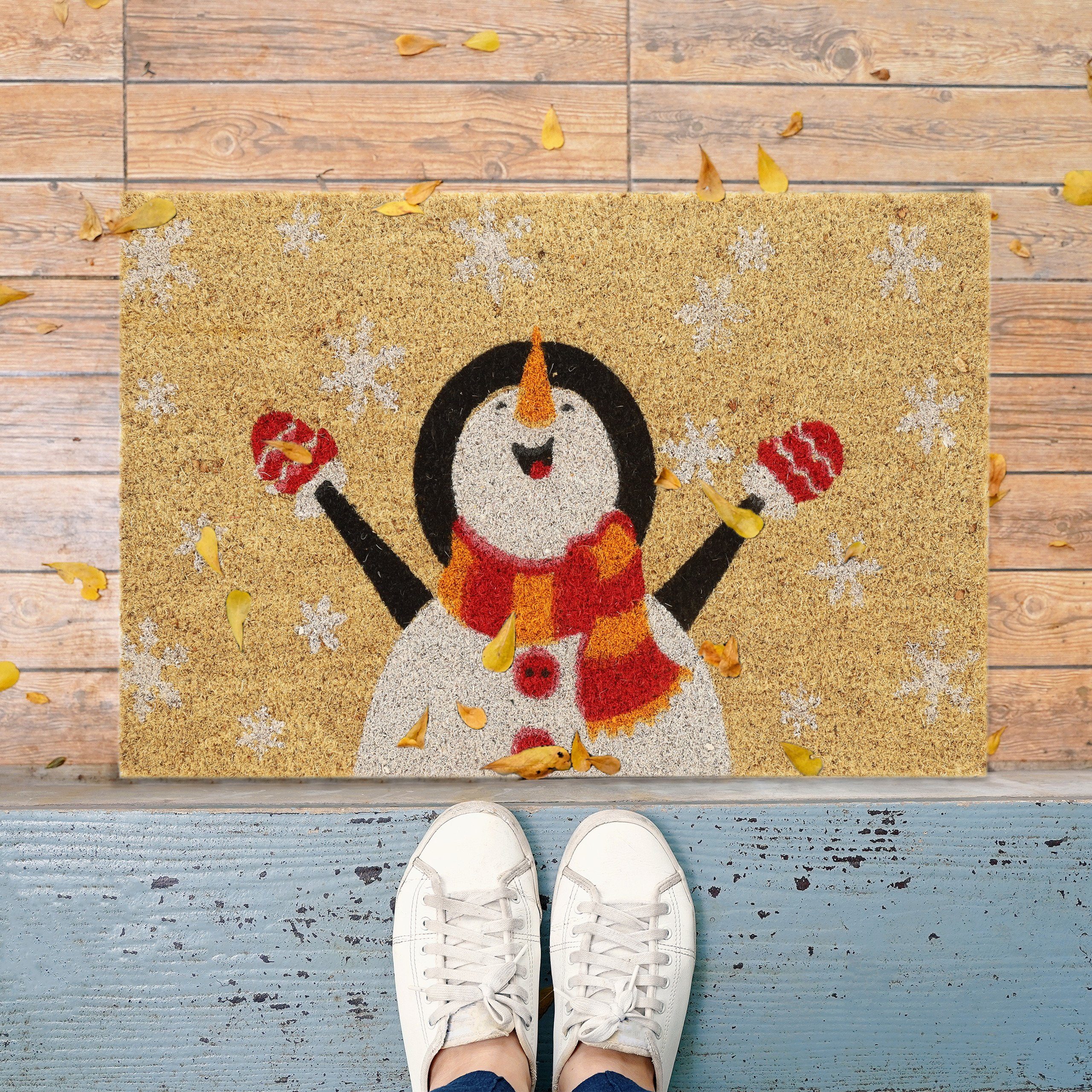 relaxdays Fußmatte Kokos Schneeman, Höhe: 15 günstig online kaufen