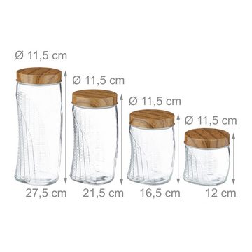 relaxdays Vorratsglas 12 x Vorratsglas, Glas