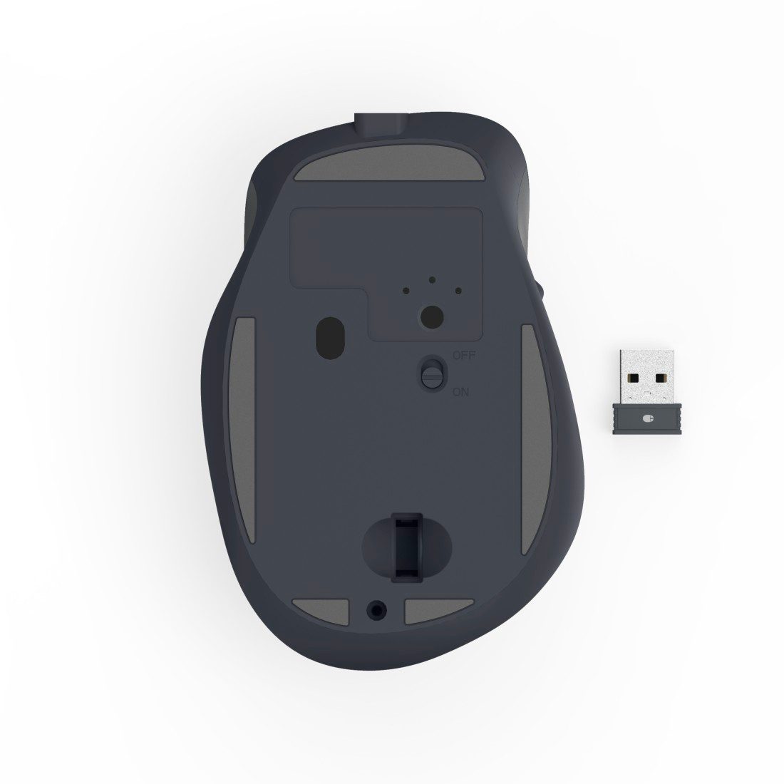 Hama Funkmaus WM-500 ergonomisch 6 Tasten Maus (Funk, Ergonomisch, leise Klicks, Akku, Assist-Taste, DPI-Schalter)