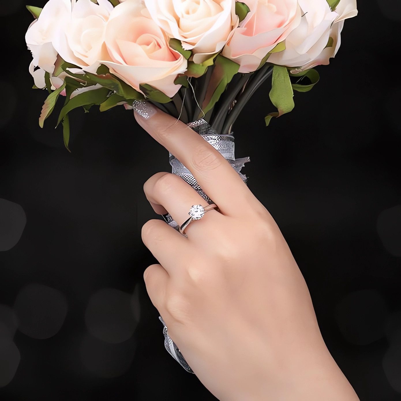 Jumpeak Diamantring Ring Damen 1ct 14K Gold E VS2 3EX Rund Diamantring für Hochzeit, Lab Grown Diamant Ring, Mit IGI-Zertifikat, Schwester Geschenk