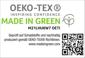 3-Kammer-Kopfkissen GRÖNLAND Made in Green, Haeussling, Füllung: Außenkammer 90% Daunen, 10% Federn; Innenkammer 100% Federn, Bezug: 100% Baumwolle, Seitenschläfer, nachhaltiges, hochwertiges Daunenprodukt "Made in Green" zertifiziert