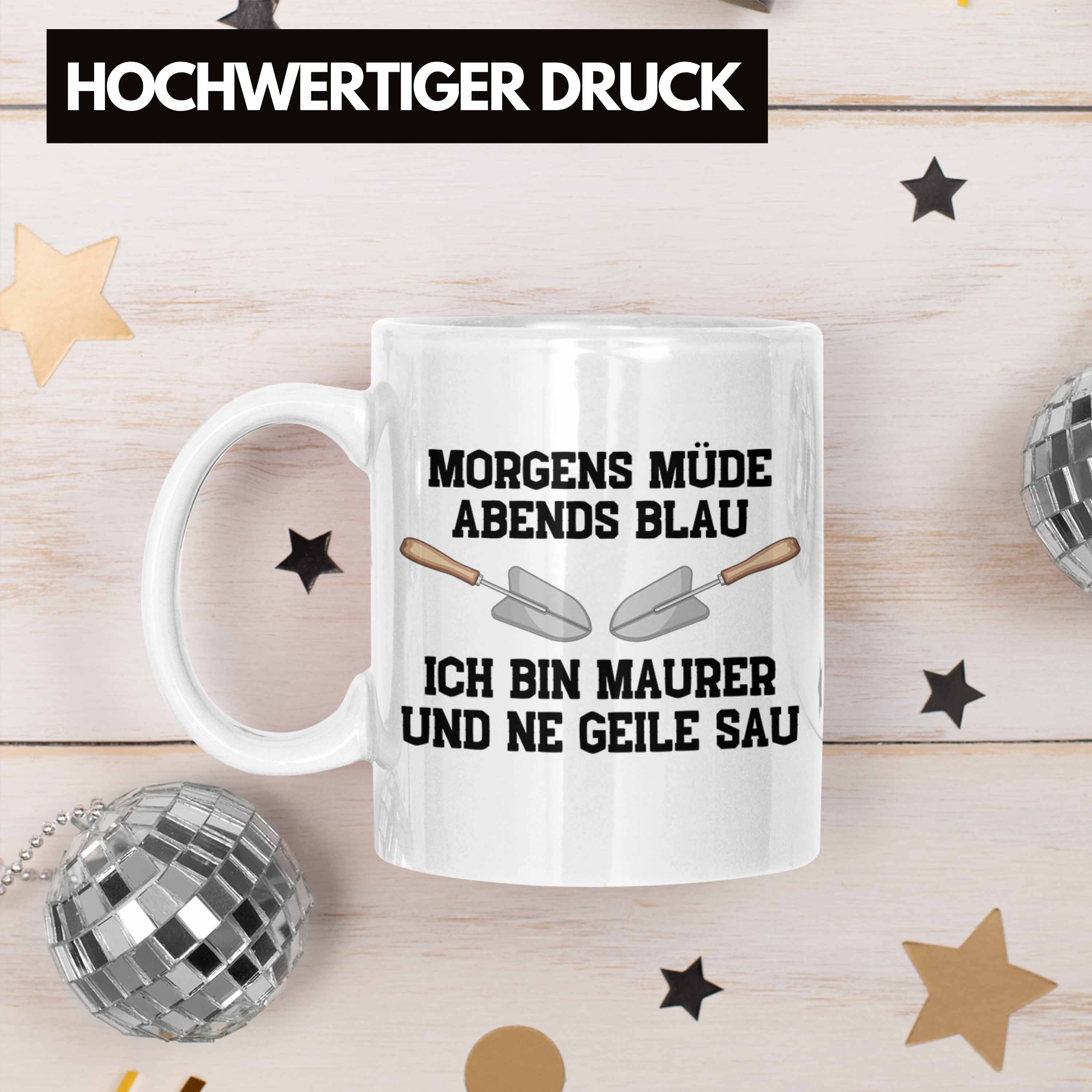 Männer Trendation Lustig Tasse Trendation Maurer Kaffeetasse Weiss - Geschenkidee Mit Geschenk Tasse Maurer Spruch