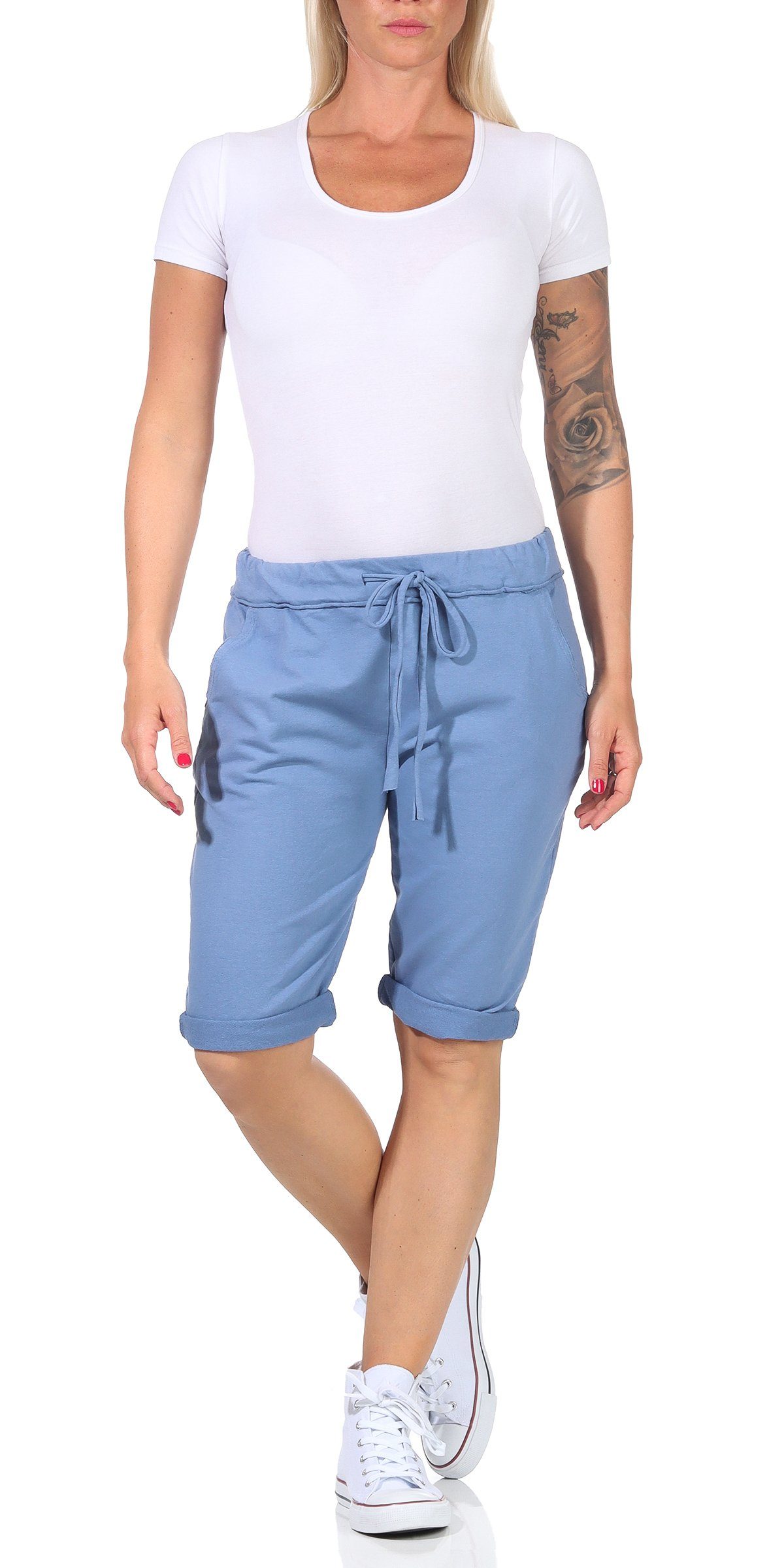 CLEO STYLE Bermudas Sweat Bermuda 1212 Blau 36-40 günstig online kaufen
