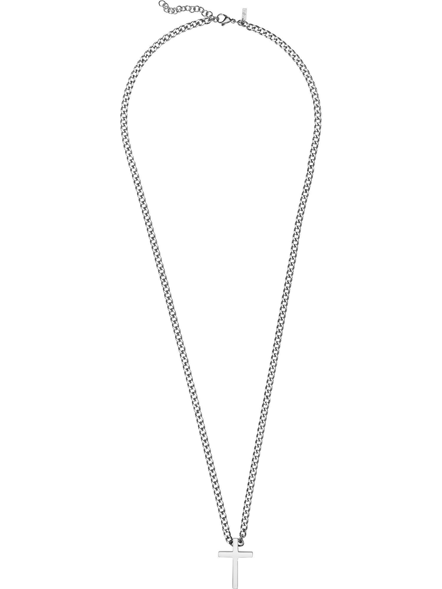 FAVS Collier FAVS Herren-Kette Edelstahl Kreuz