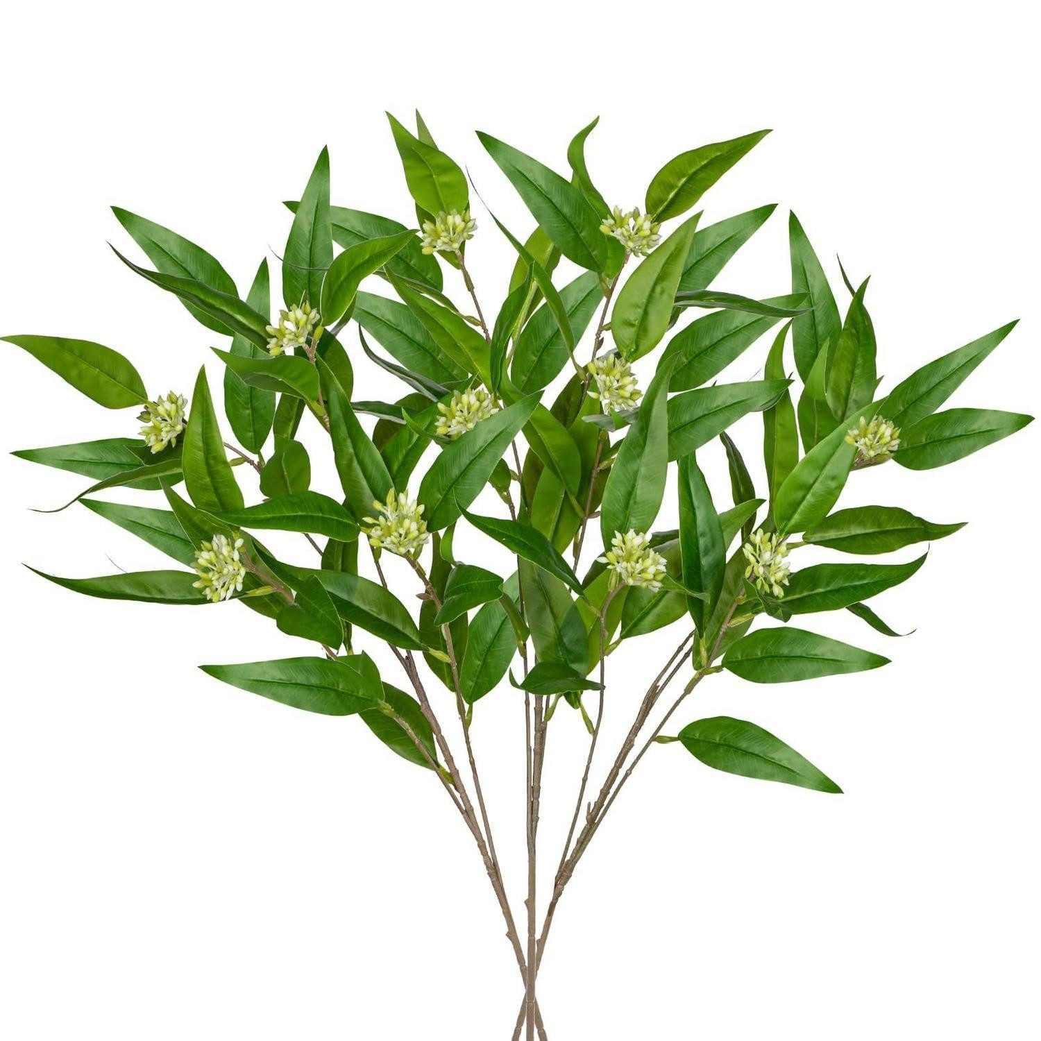 Kunstzweig 3er Set Kunst Eukalyptus Zweige 86cm, LuxusKollektion, Höhe 7 cm