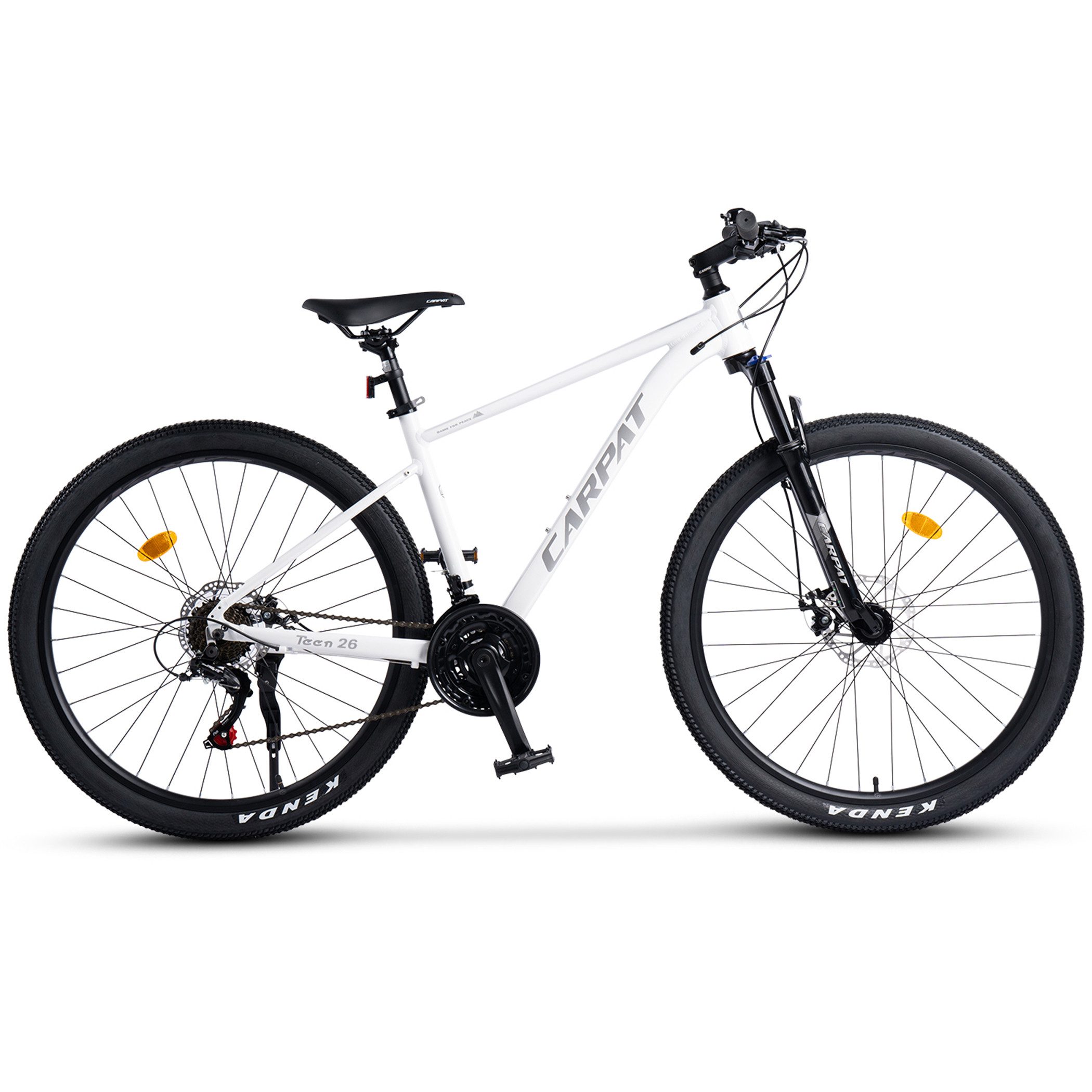 CARPAT SPORT Mountainbike 24 26 27.5 Zoll Fahrrad für Herren Damen, Mädchen und Jungen, 21 Gang Shimano Tourney Schaltwerk, Kettenschaltung, Aluminium Rahmen, Jugendfahrrad MTB Hardtail Fahrrad