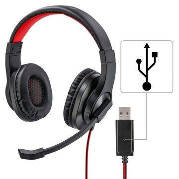 Hama PC Office Headset, Stereo, USB, 2 m, Schwarz PC-Headset (Stummschaltung)