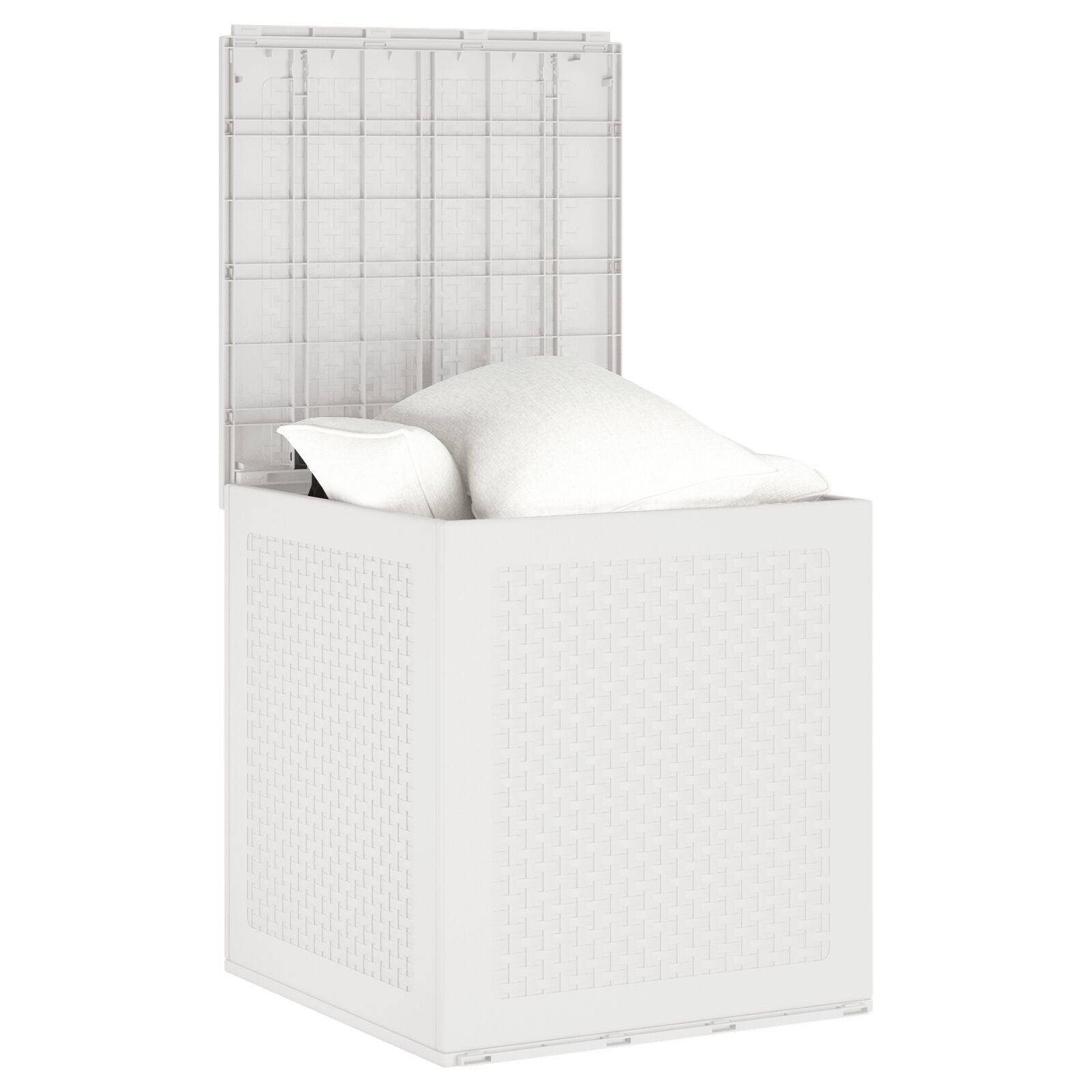 vidaXL Auflagenbox 55 x 53 x 57 cm Garten Aufbewahrungsbox Weiß 55x53x57 cm PP