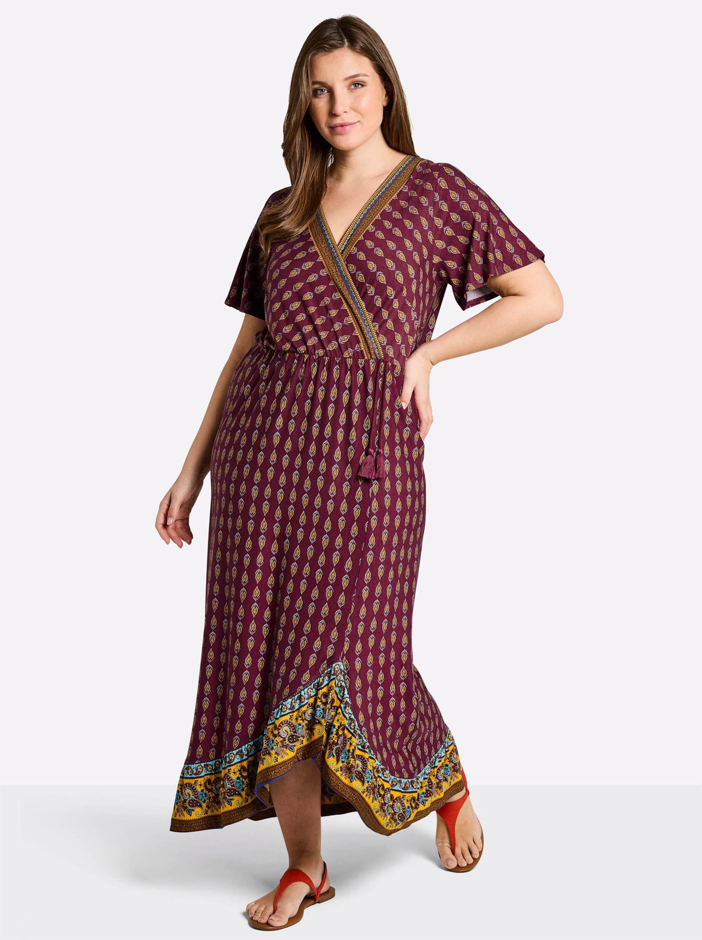 Sheego Strandkleid Jersey-Kleid Kurzarm