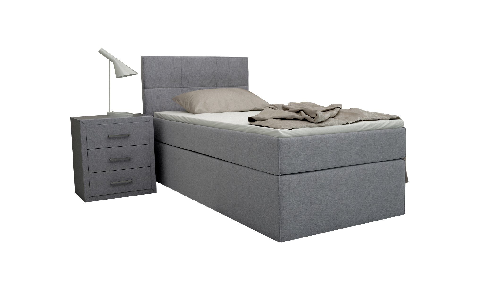Möbelfreude Boxspringbett Boxspringbett Bea Hellgrau 100x200 günstig online kaufen
