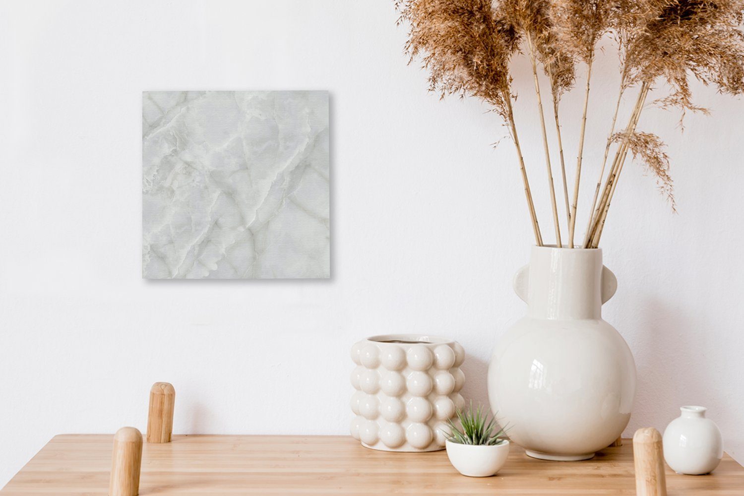 (1 - - Schlafzimmer Wohnzimmer Leinwandbild Stein OneMillionCanvasses® Leinwand für Marmor Bilder St), Weiß,
