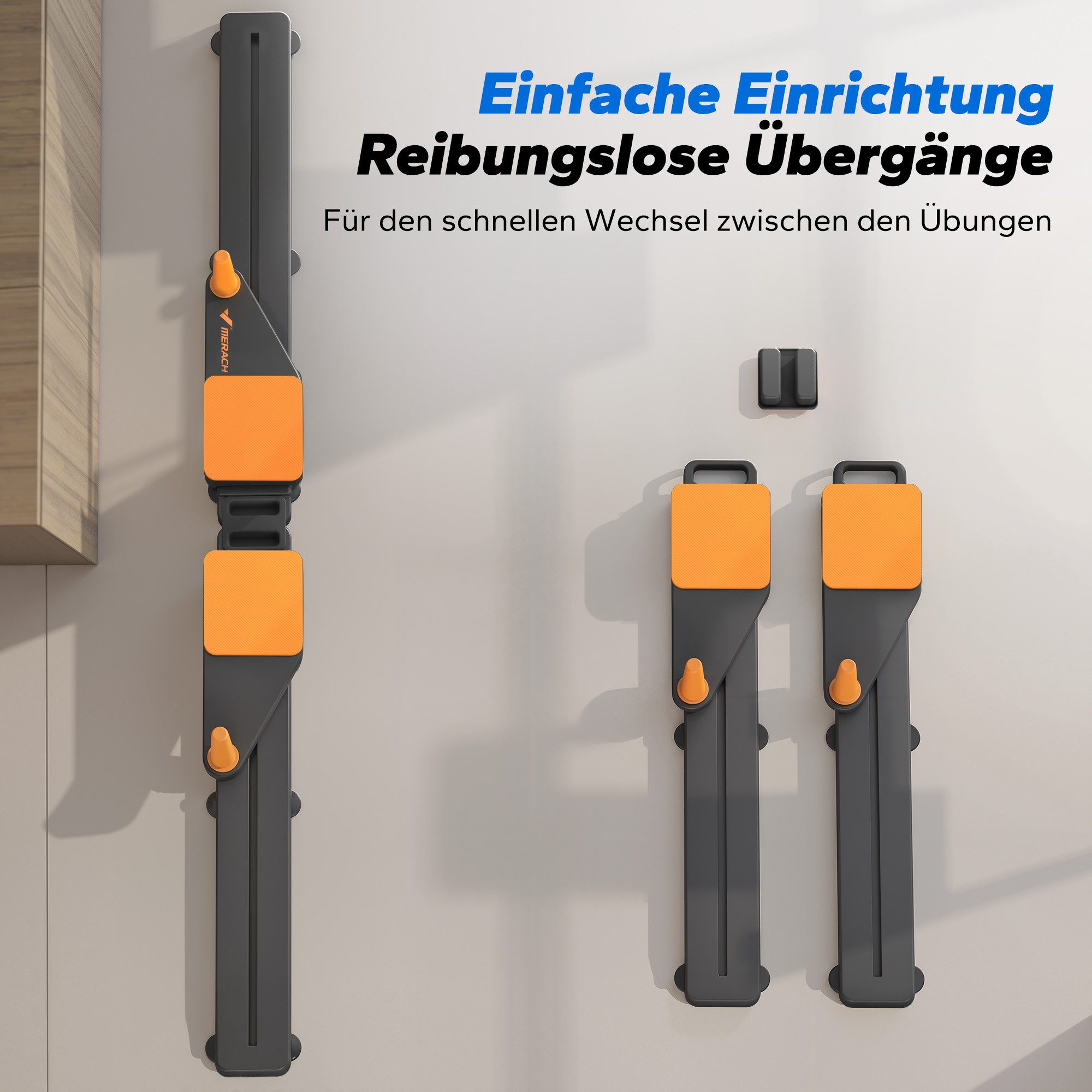 MERACH Pilates-Reformer 4-in-1 Pilates-Board, Push-Up-Bauchmuskel-Roller, (2-tlg, 6,8kg Widerstandsband, Core-Training für Bauch, Arme, Beine, 1-tlg., zerlegbarem Design, Kniepolster, Heimstudio-tauglich, Anti-Rutsch), Platzsparend, Bauchmuskelübungsgerät für Ganzkörpertraining