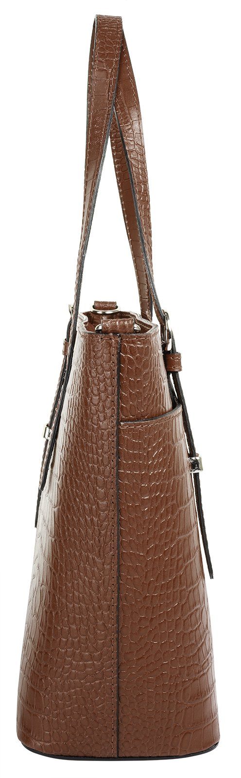 Cluty Henkeltasche, echt Leder, Made in Italy