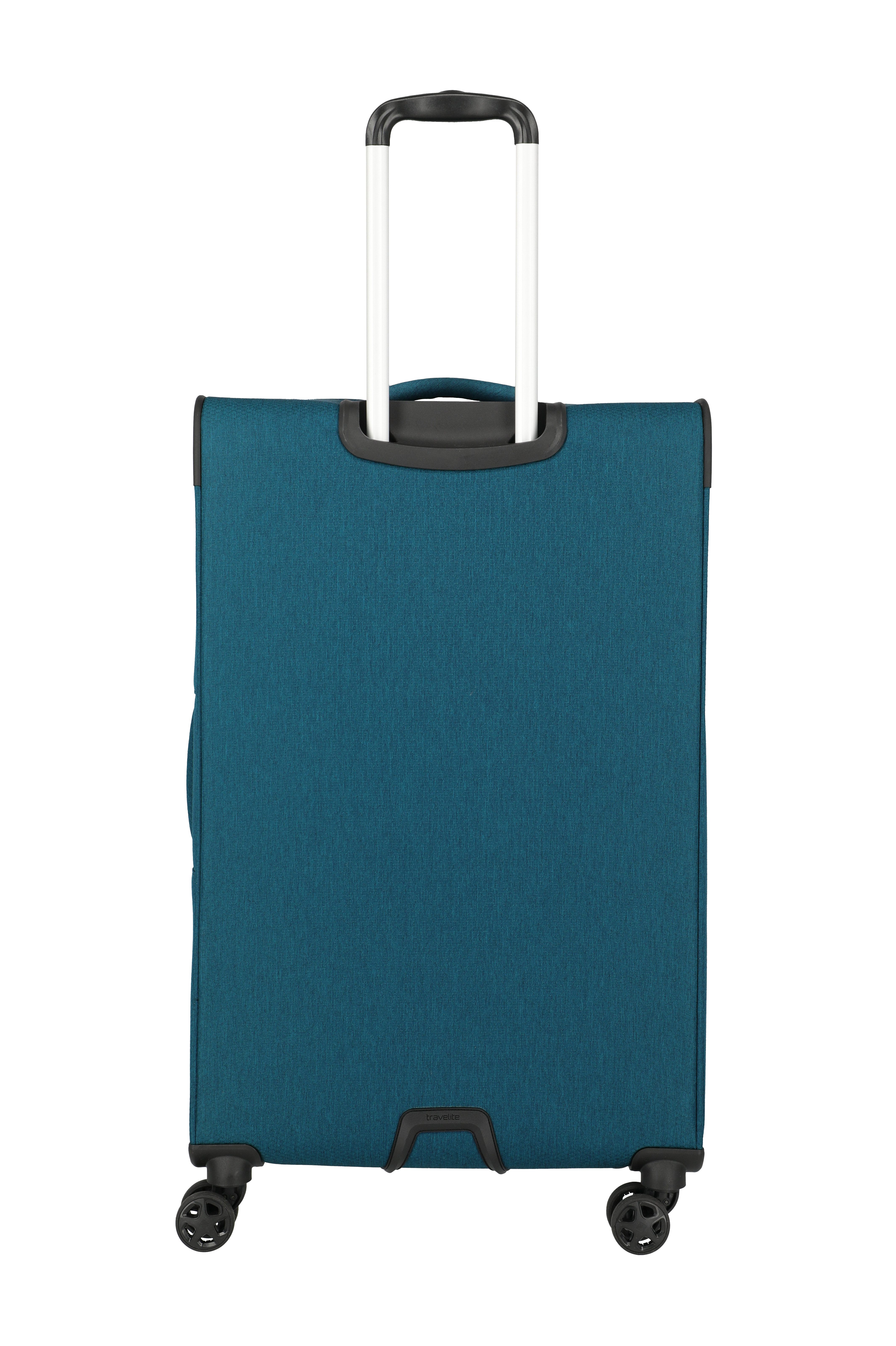 travelite Trolley KICK OFF Reisekoffer, 4 Rollen, 4 Doppelrollen, Außentaschen und Packgurte – leicht und robust – Bild 4 von 5