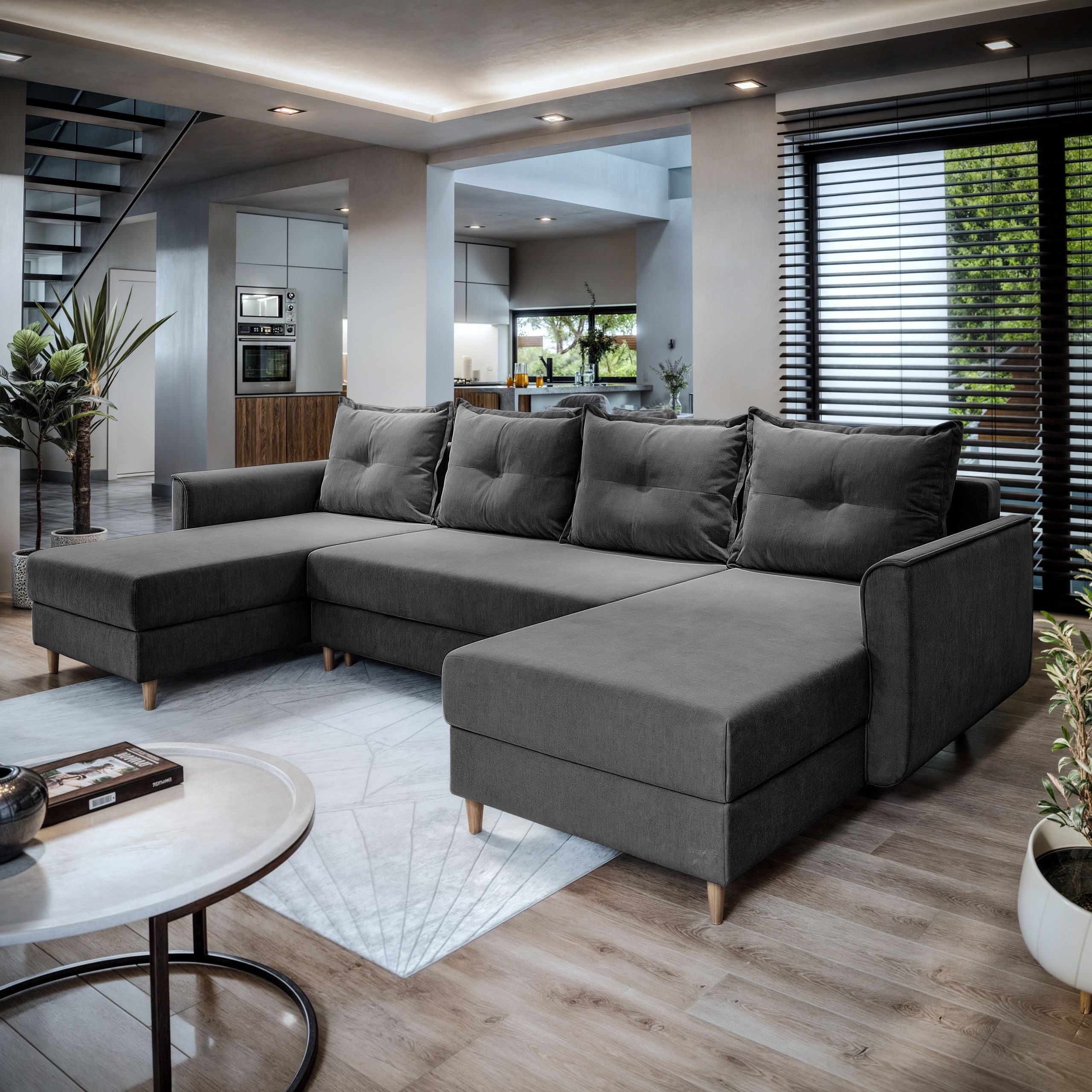 Masseno Ecksofa VERNI mit Schlaffunktion U-Form, günstig online kaufen