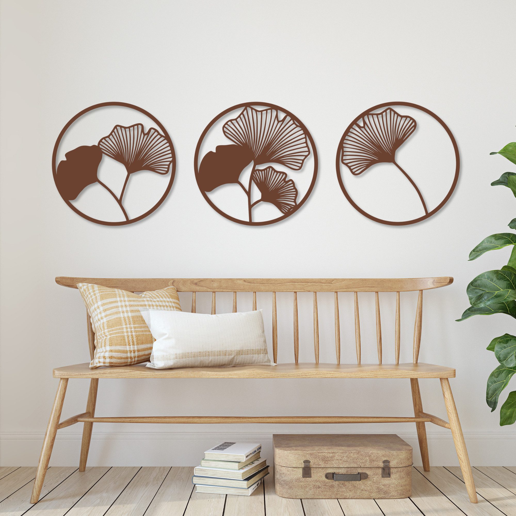 EYOKA Wanddekoobjekt 3D Wandbild aus Holz Wanddeko Moderne Holzkunst 6mm stark (6mm), Wandbild für Wohnzimmer Schlafzimmer Büro mit Doppelseitigem Klebeband