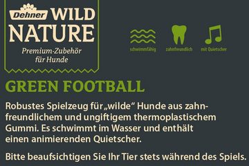 Dehner Tier-Beschäftigungsspielzeug Wild Nature für Hunde 3er-Set, Football/Stick/Ball, Gummi