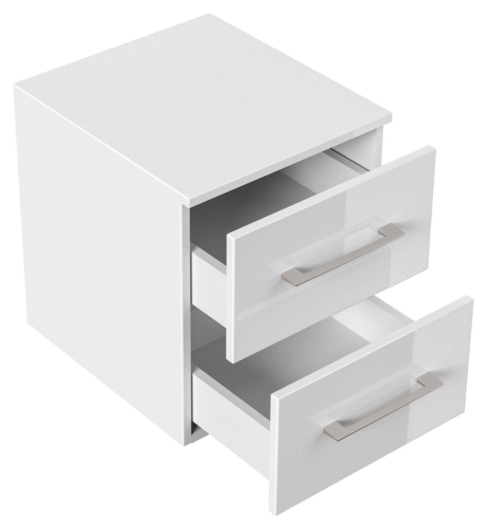 Magnolia Home Hängeschrank Kombi: Seitenschrank Cube, Regal-Panel 3 Glasböden weiß hochglanz