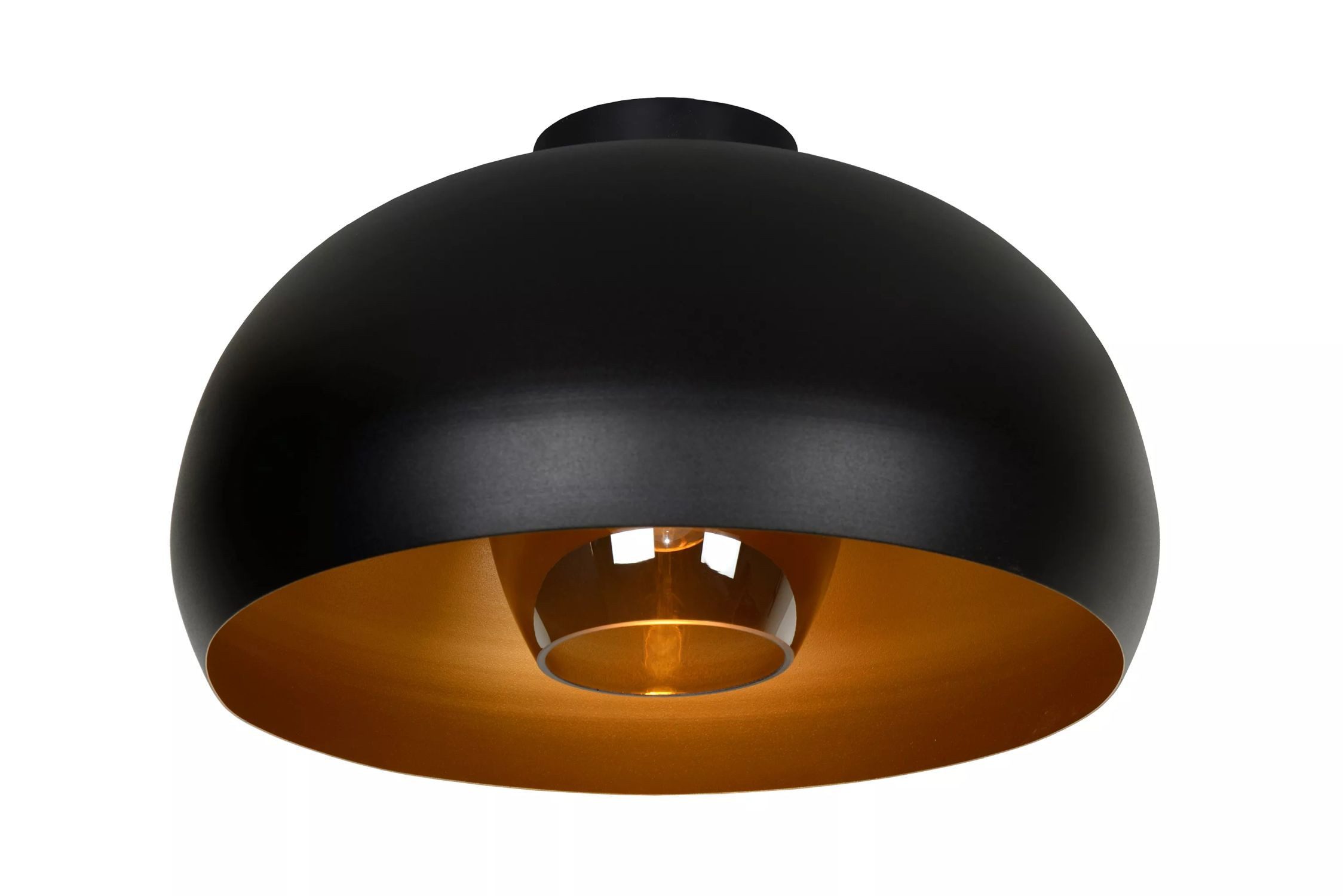 Licht-Erlebnisse Deckenleuchte MONIQ, ohne Leuchtmittel, Metall Ø 38 cm Schwarz Rauchgrau E27 rund Industrial