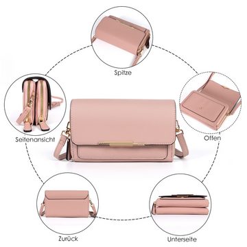 TAN.TOMI Umhängetasche Klein Handy Umhängetasche,Damen Kleine Umhängetasche, Lederimitat Crossbody Schultertasche Reisepass Handytasche