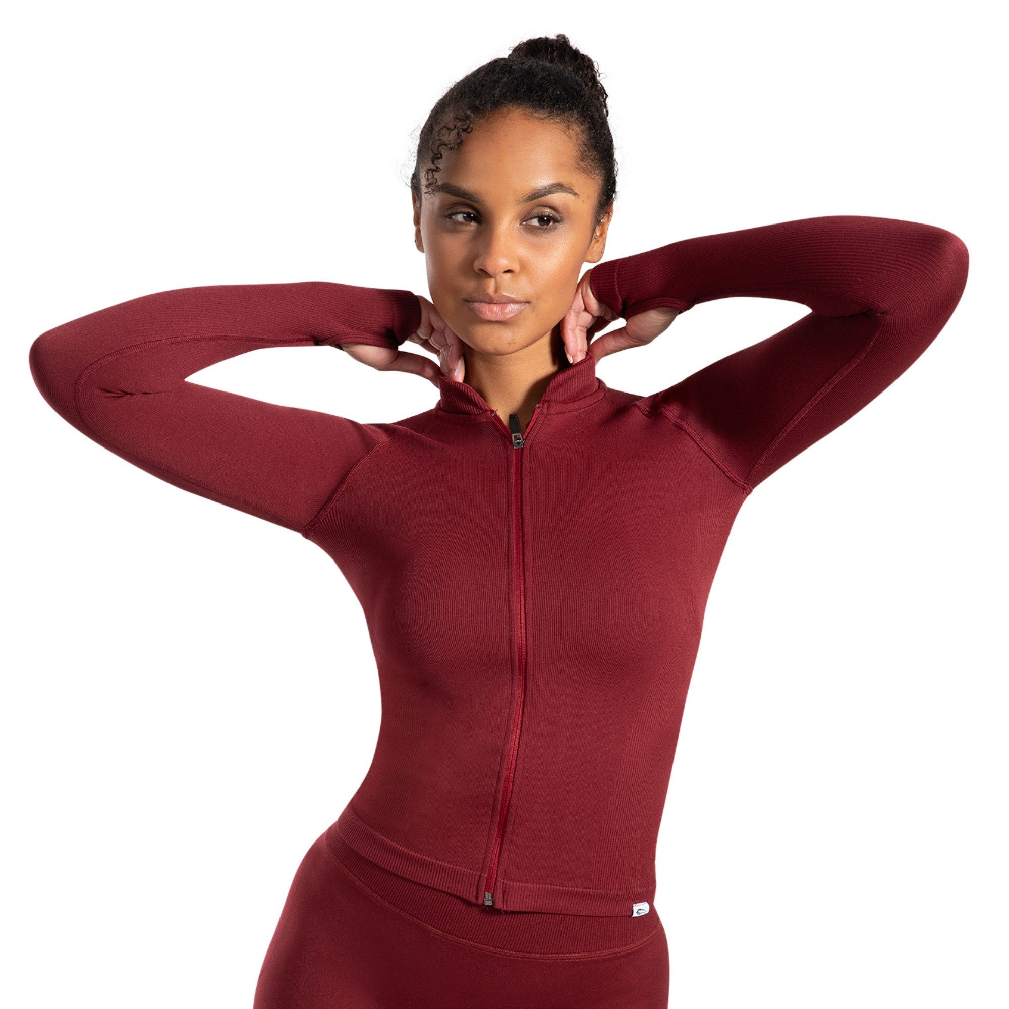 Smilodox Trainingsjacke Revia, Slim Fit Laufjacke mit Stehkragen & Daumenöffnungen, Workout Fitness Oberteil, elastisches Funktionsmaterial, Sportjacke