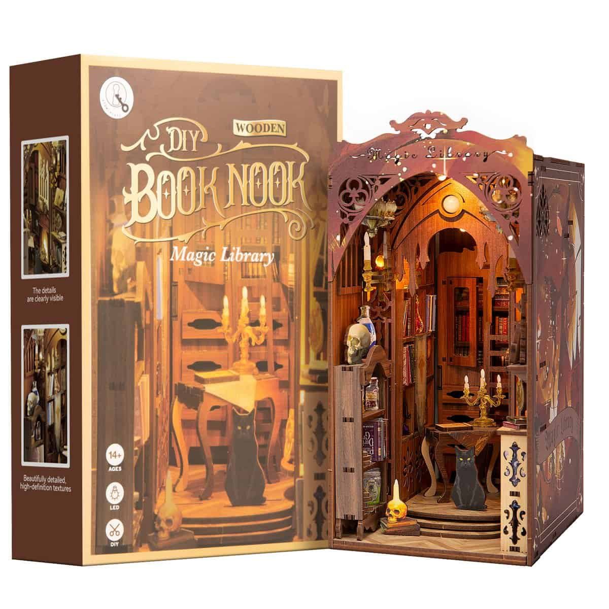 Kitcreatives 3D-Puzzle Buchstütze Magic Library Bausatz mit Lichtsensor DIY günstig online kaufen