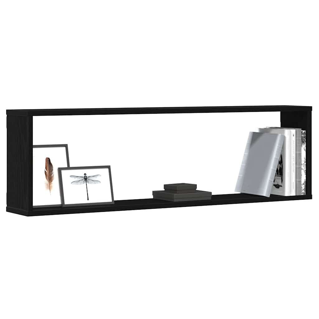 vidaXL Regal Würfelregale 2 Stk. Schwarz Eichen-Optik 100x15x30 cm, 2-tlg. – Bild 4 von 5
